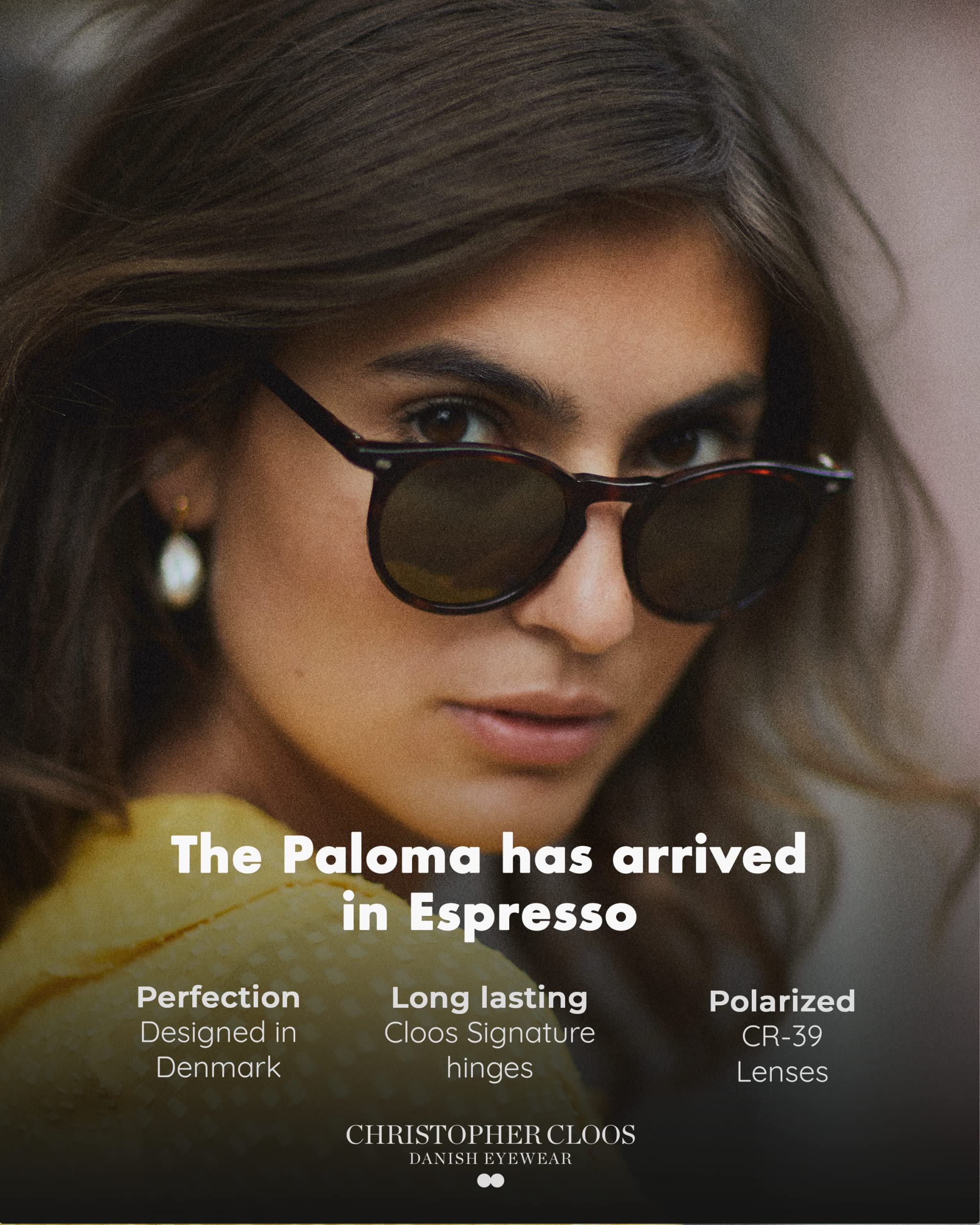 Christopher Cloos Paloma Espresso Round Polarized Sunglasses for Men & Women - UV400 Protection Unisex Fashion Shades with Case - Perfect for Driving, Beach & Outdoor Activities