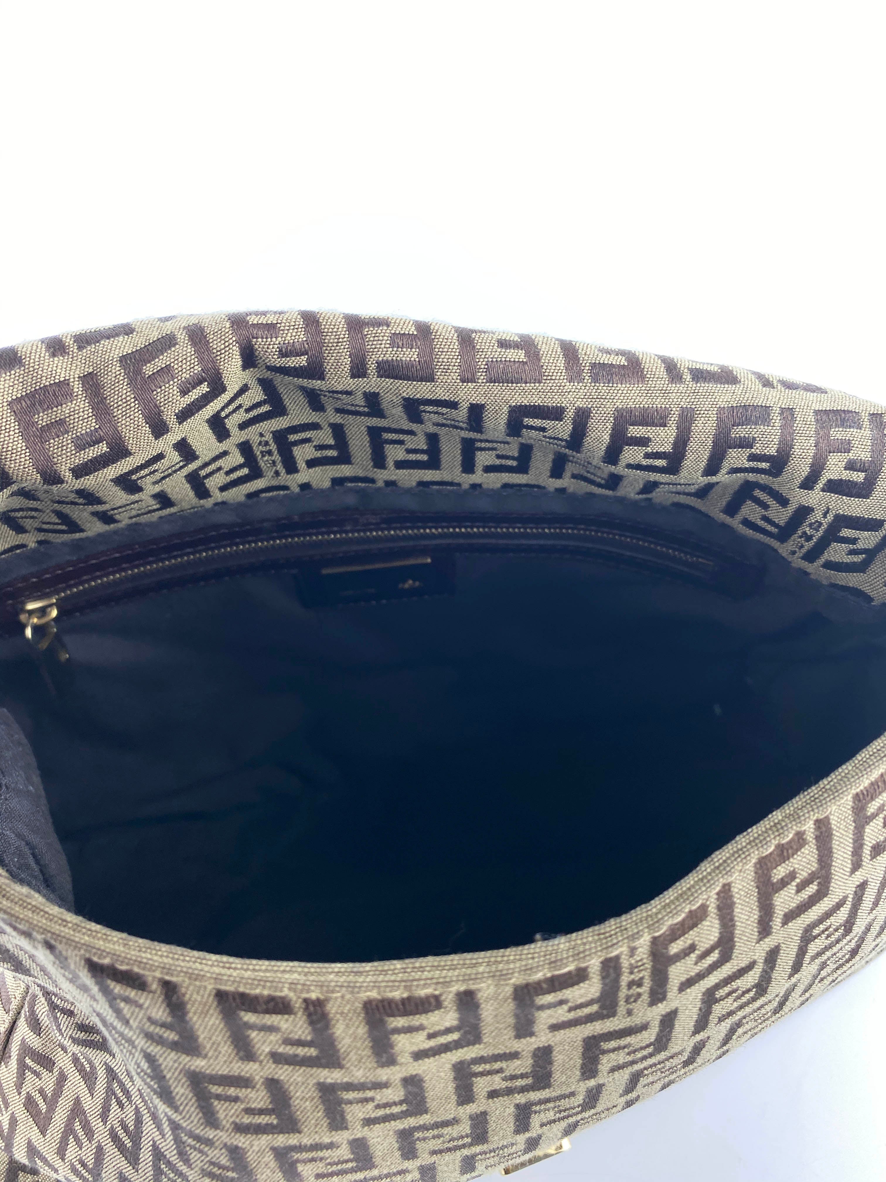 Fendi Vintage Mamma Baguette Zucca Shoulder Bag - Authentic Leather Handbag for Women, Luxury Designer Purse for Everyday Use & Special Occasions