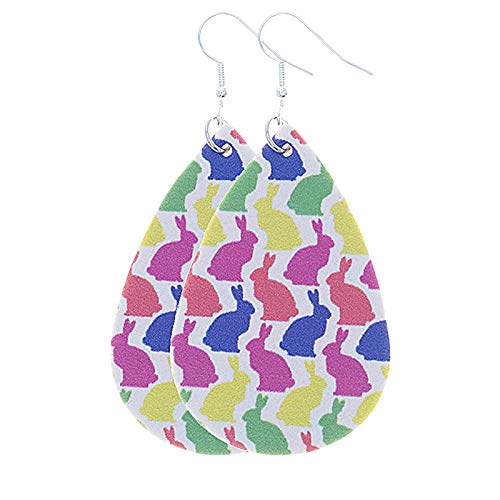 Cute Animal Dangle Leather Teardrop Earrings for Women - Easter Bunny Drop Earrings Fashion Jewelry Accessories (Multicolor 6, One Size) - Perfect for Easter Gifts, Party Wear & Daily Fashion
