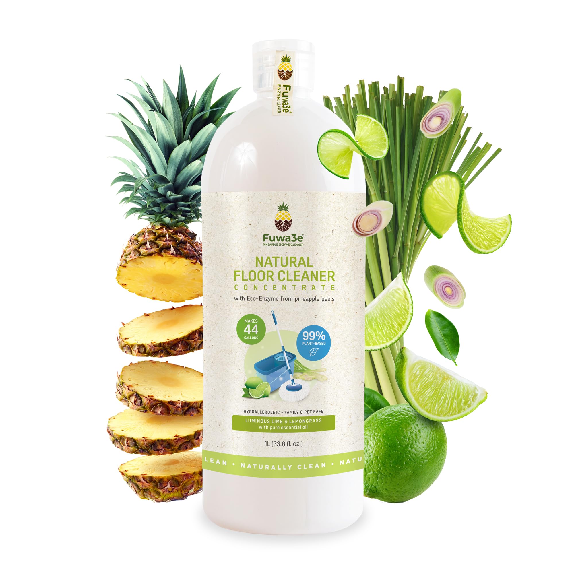 Fuwa3e Pineapple Enzyme Floor Cleaner - 33.8oz, 99% Organic for Home Cleaning
