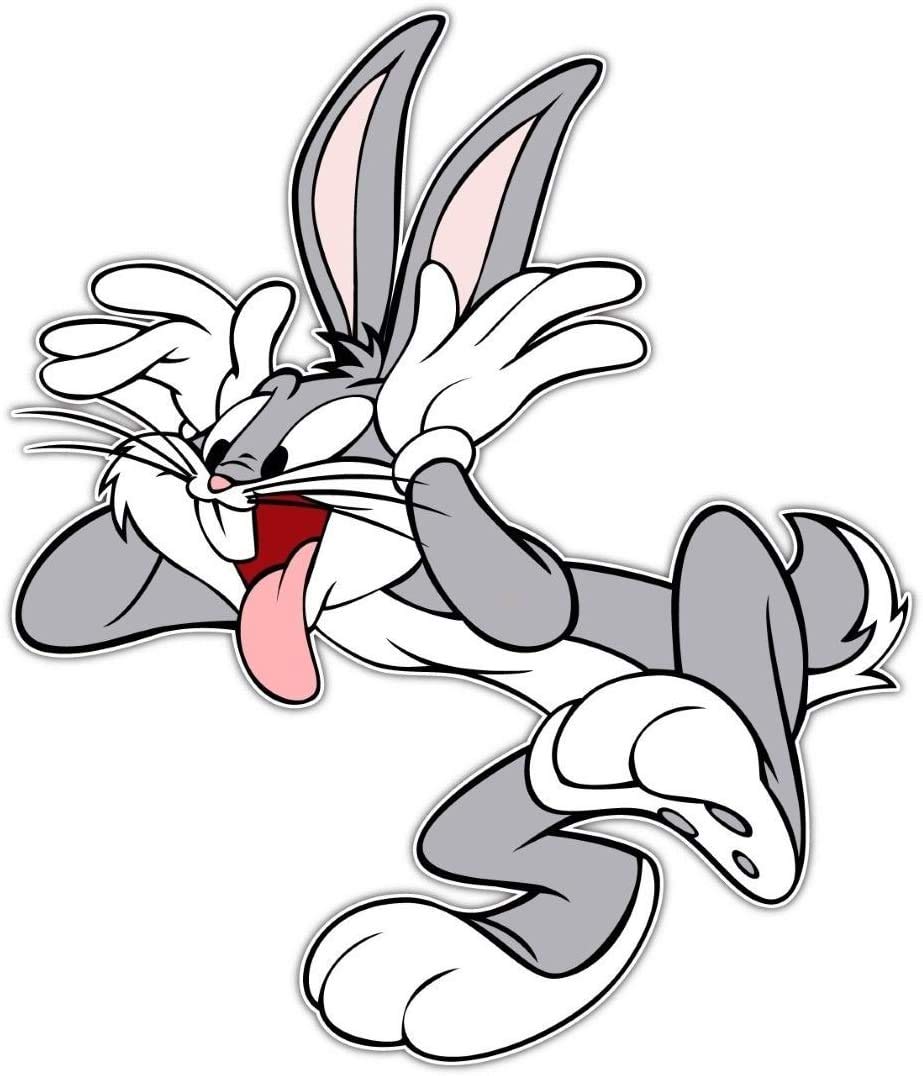 Bugs Bunny Cartoon Stickers - Durable Bumper, Toolbox & Hard Hat Decals for Cars, Work Equipment & Safety Gear - Fun Cartoon Decoration for Fans & Collectors