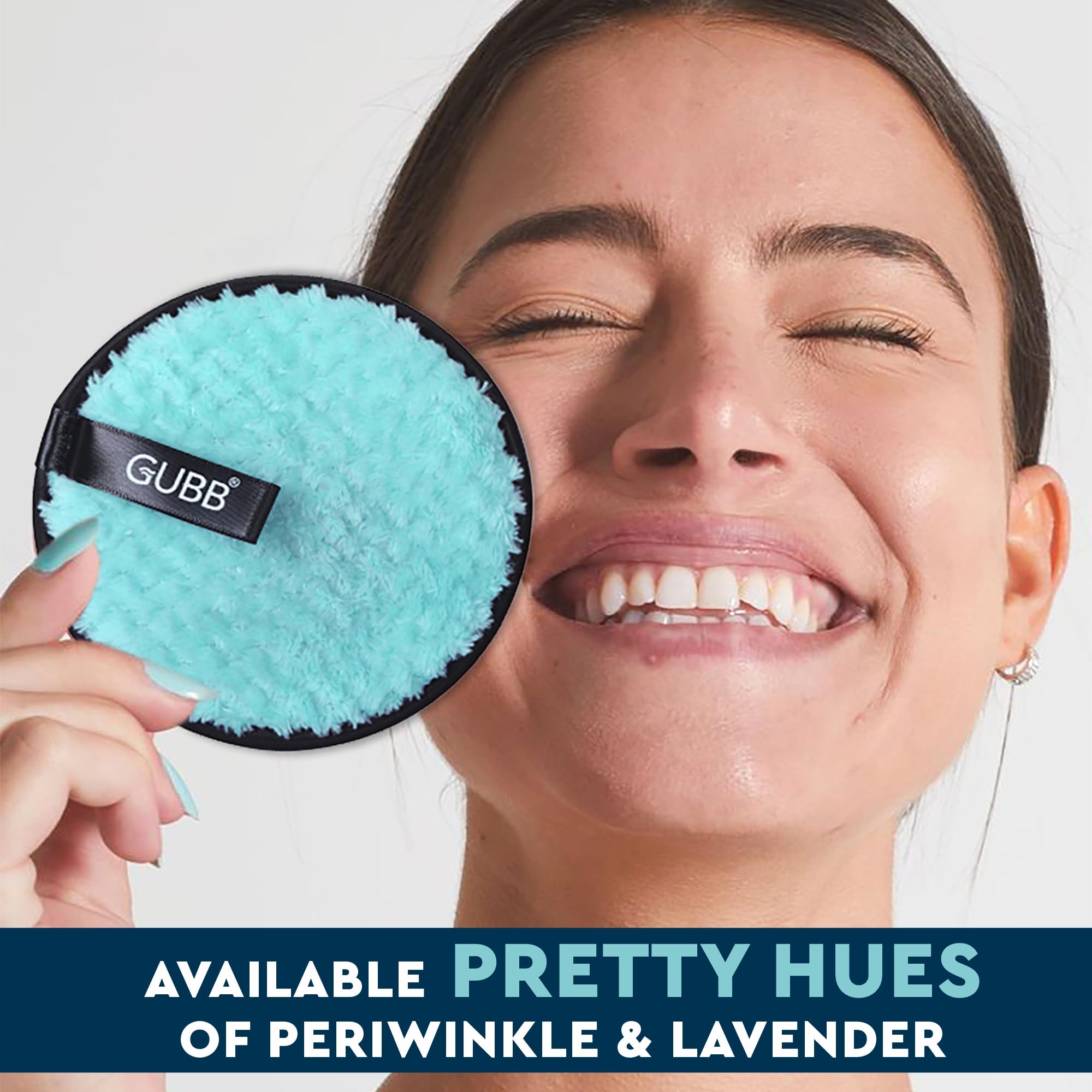 GUBB Reusable Makeup Remover Pads - Soft Double-Sided Microfiber Facial Cleansing Pads for Oily, Dry & Sensitive Skin | Washable Makeup Sponge Towels for Deep Cleansing | Pack of 2 (Purple & Pink) | Perfect for Travel, Daily Skincare & Eco-Friendly Beauty Routine