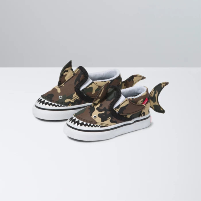 Vans Slip-On V Shark Camo Skate Shoes - Classic Checkerboard Sneakers for Men & Women | Perfect for Skateboarding, Casual Wear & Street Fashion