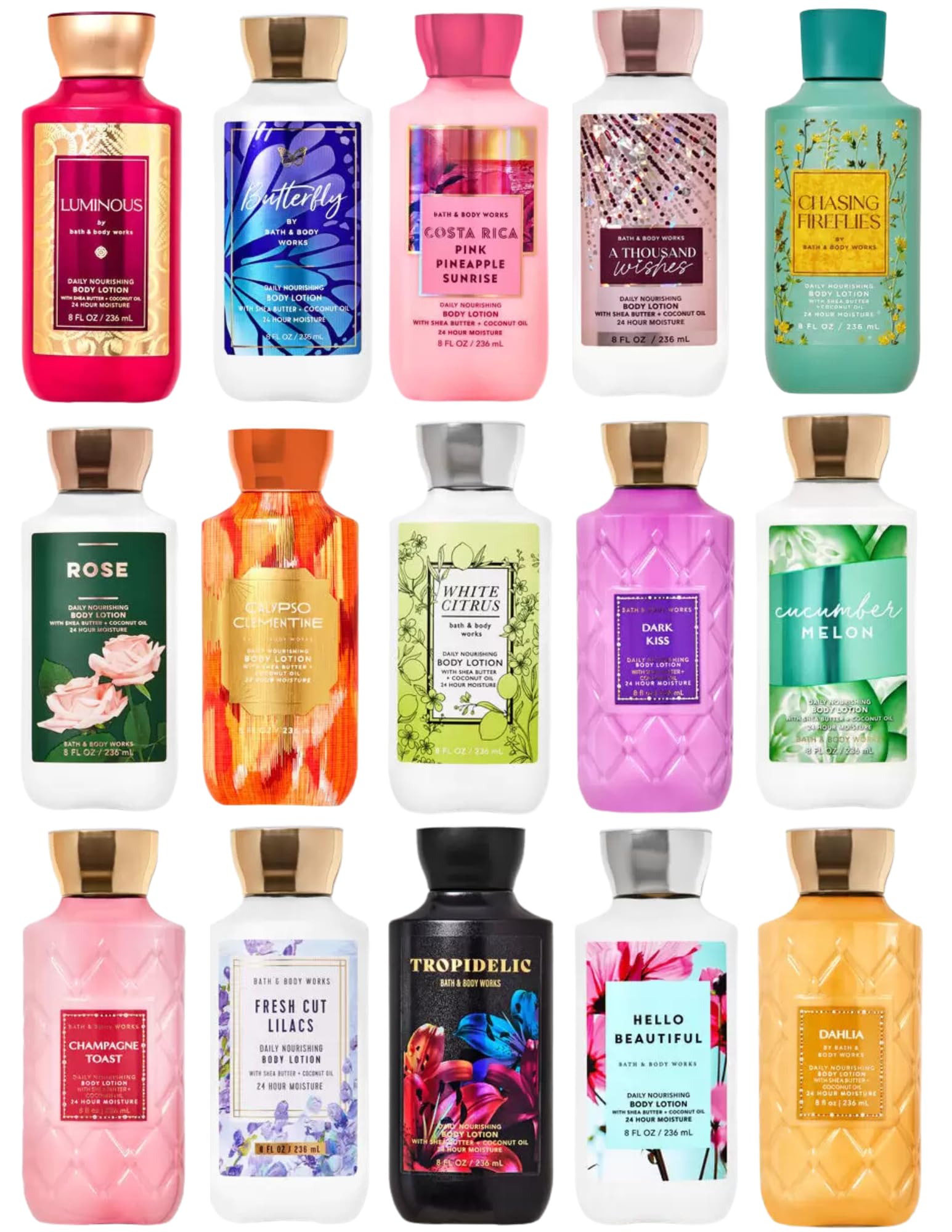 Bath & Body Works 3-Pack Assorted Body Lotion Set - 8 oz Each (24 oz Total) | Moisturizing Hand & Body Cream for Dry Skin | Perfect for Daily Hydration, Gift Sets & Travel Essentials