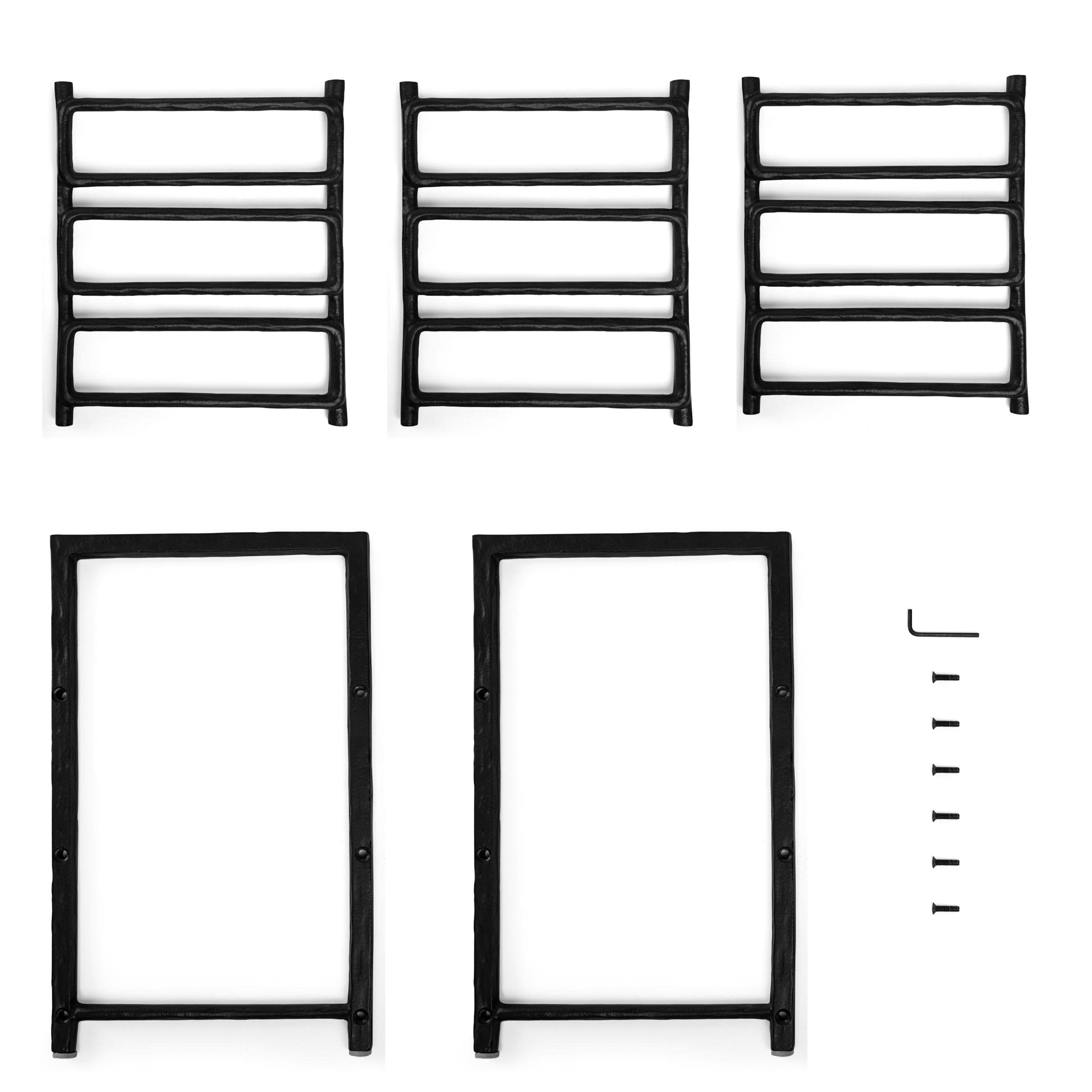 BIRDROCK HOME 12 Bottle Wine Rack - Sturdy Black Forged Metal Free Standing Wine Holder - Vertical Storage Cabinet for Kitchen Countertop, Bar, Dining Room & Home Decor