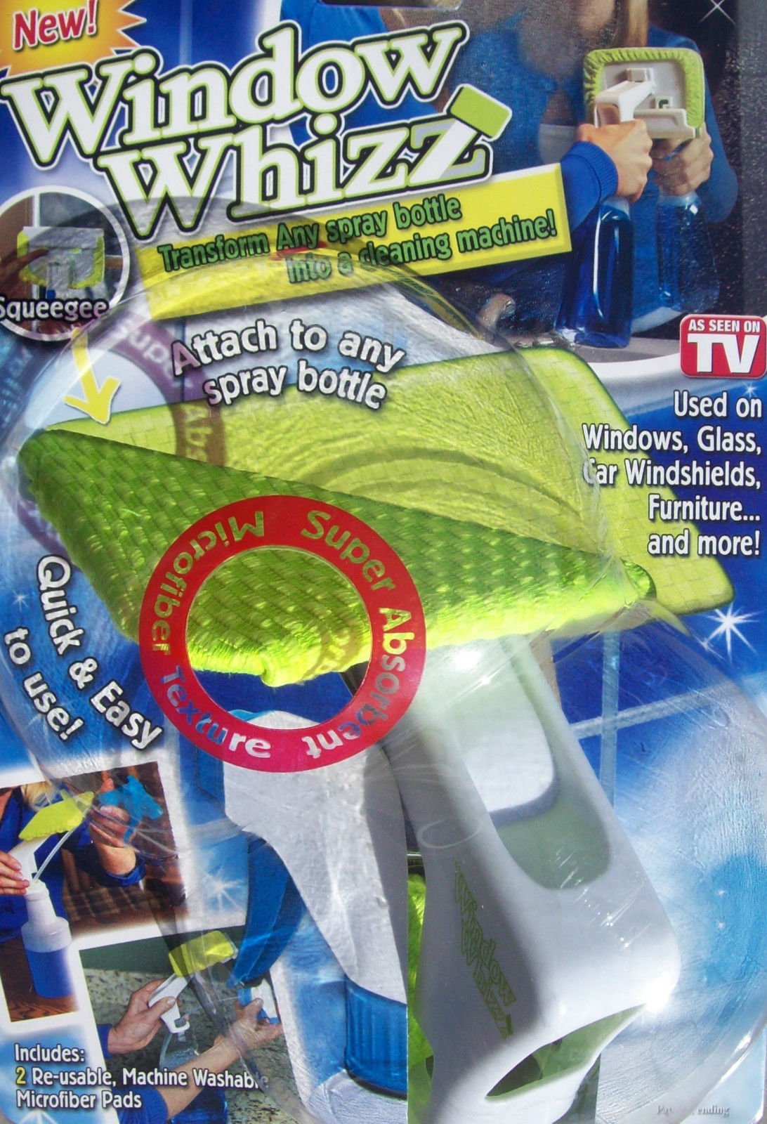 Window Whizz Miracle Cleaning Tool - As Seen On TV - Streak-Free Window Cleaner for Home & Car Glass - Perfect for Windows, Mirrors, and Shower Doors
