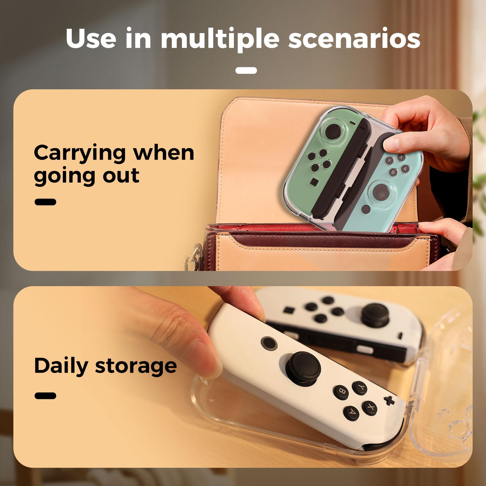 iINE Mini Storage Case for Joy-Con - Portable Dust-Proof Protective Box for Nintendo Switch/OLED Joy-Con Controllers with Magnetic Closure | Perfect for Travel, Gaming Storage & Protection