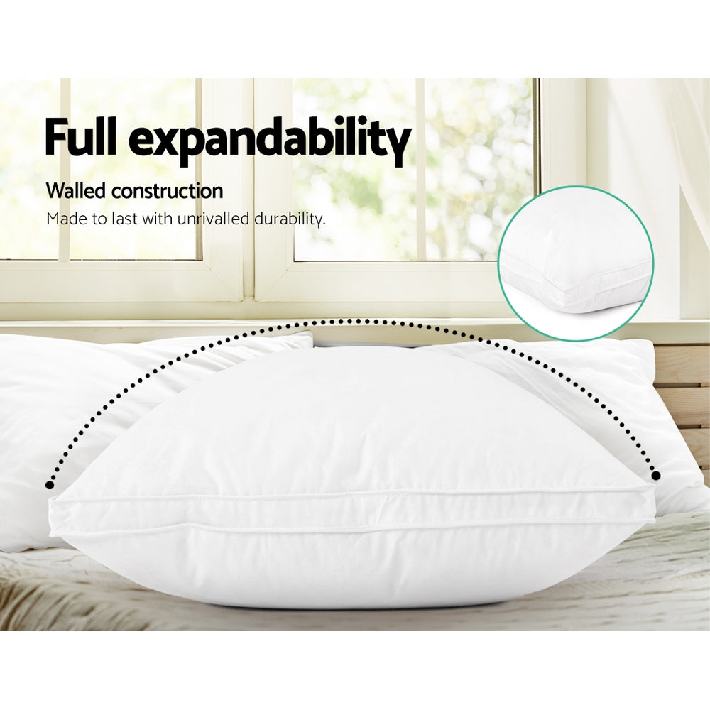 Premium Duck Feather Down Pillow Set of 2 - Ultra Soft Hypoallergenic Bed Pillows for Side, Back & Stomach Sleepers - Perfect for Home, Hotel & Travel Use