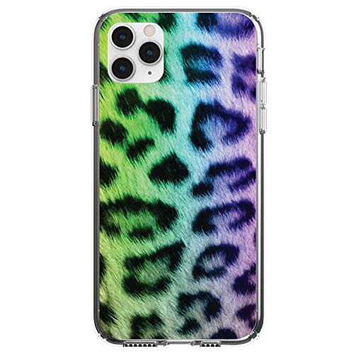 Rainbow Leopard Cheetah Fur Print On Clear Case