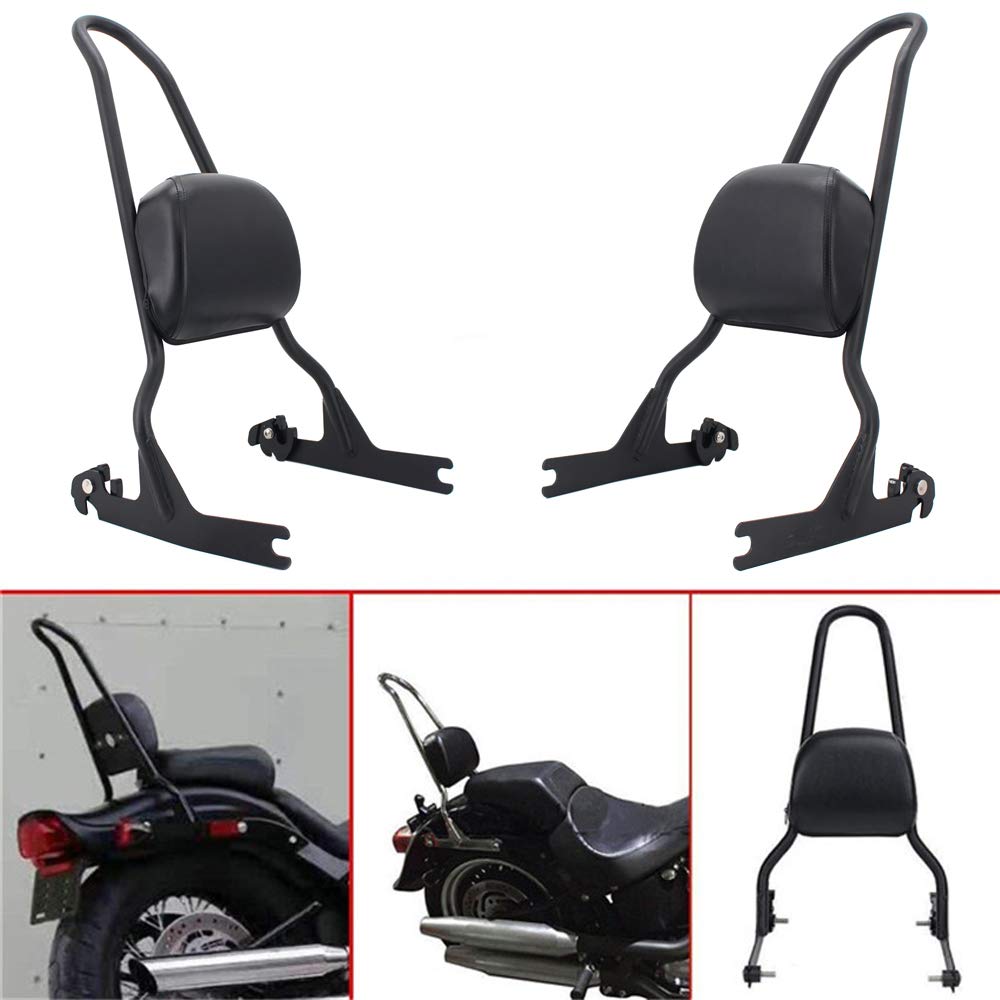GUAIMI Luggage Rack & Sissy Bar Backrest Cushion Pad for Harley Fatboy FLSTF Softail CVO Custom FXSTC - Comfortable Passenger Seat Support for Long Rides & Motorcycle Travel