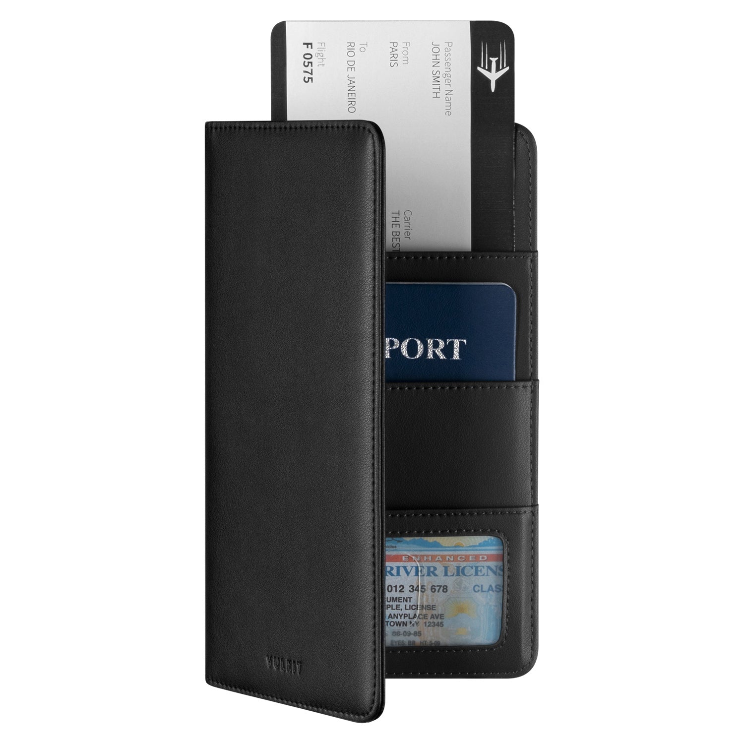 VPW100 RFID Blocking Bifold Passport Wallet - Secure Travel Organizer for Passport, Credit Cards, Cash & Bills | Perfect for International Trips & Business Travel