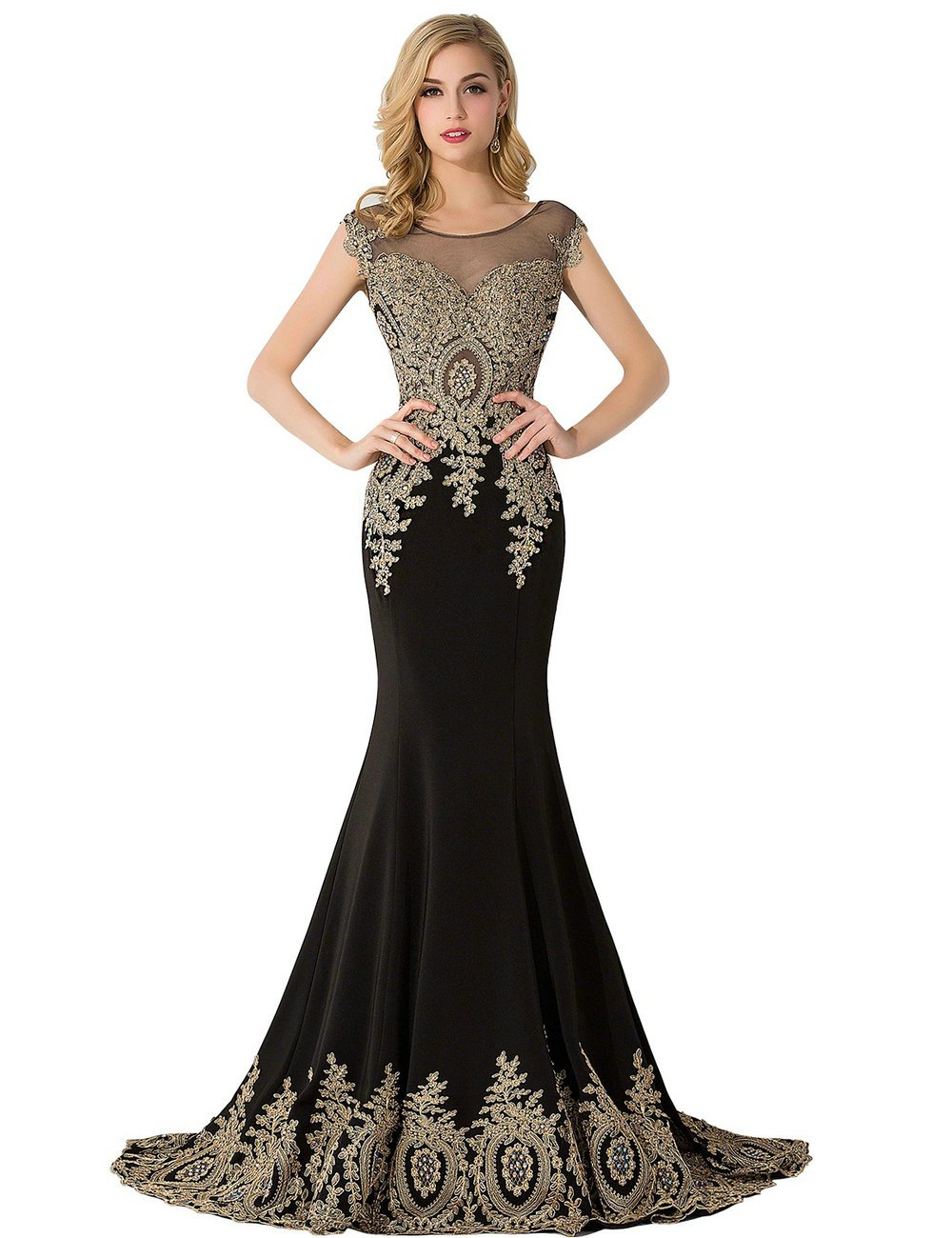 MisShow Women's Mermaid Prom Dresses 2023 - Elegant Applique Evening Gowns for Formal Occasions, Homecoming, Wedding Guest & Special Events