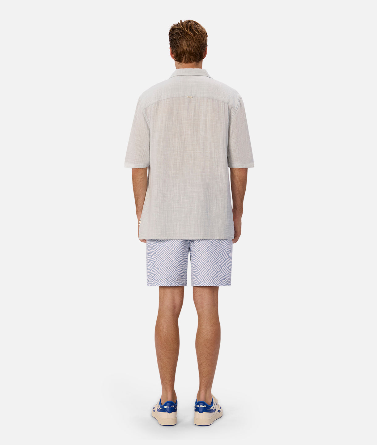 Alvarado Men's Swim Shorts - Quick Dry Comfortable Swim Trunks for Beach, Pool & Vacation - Cream Indigo Color