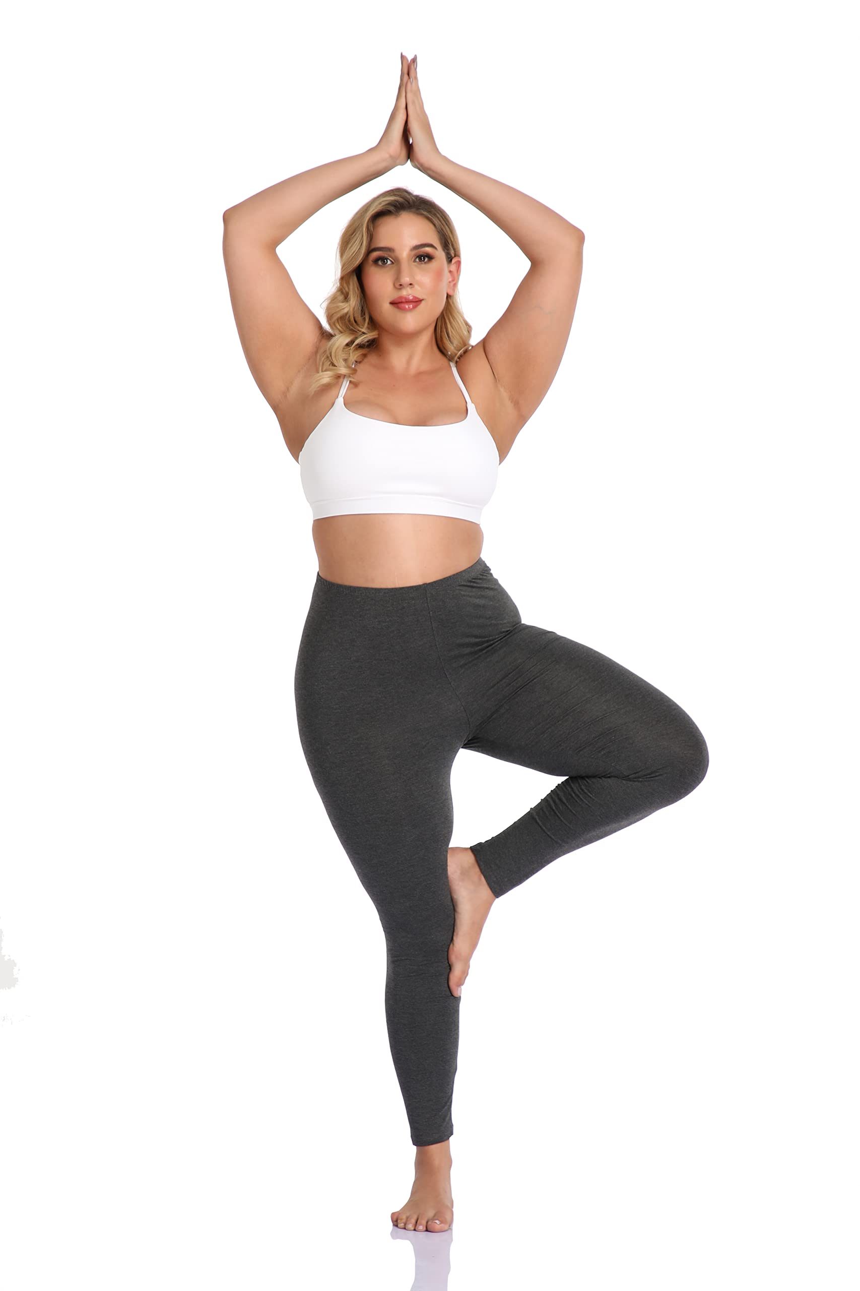 DESTTY Women's Plus Size High Waisted Yoga Pants - Lightweight Stretchy Workout Leggings for Running, Gym & Lounge - Cropped Athletic Pants for Women