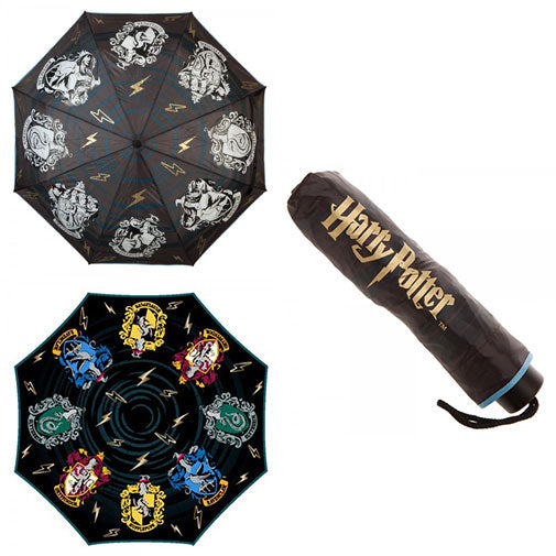 Harry Potter Hogwarts Houses Color Changing Umbrella - Waterproof Windproof Magic Wand Handle - Perfect for Rainy Days, Cosplay, and Harry Potter Fans