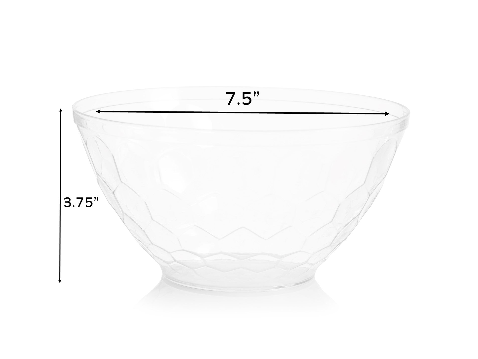 White Plastic Embossed Salad Bowl - 1 Pack - Durable & Lightweight Serving Bowl for Salads, Pasta, Fruits - Perfect for Parties, Picnics & Family Dinners