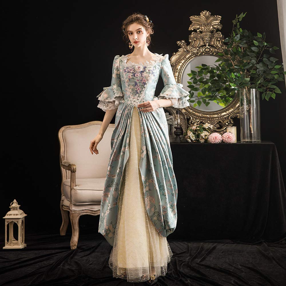 KEMAO Rococo Victorian Baroque Marie Antoinette Dress - Elegant Renaissance Period Ball Gown for Cosplay, Historical Reenactment & Themed Parties