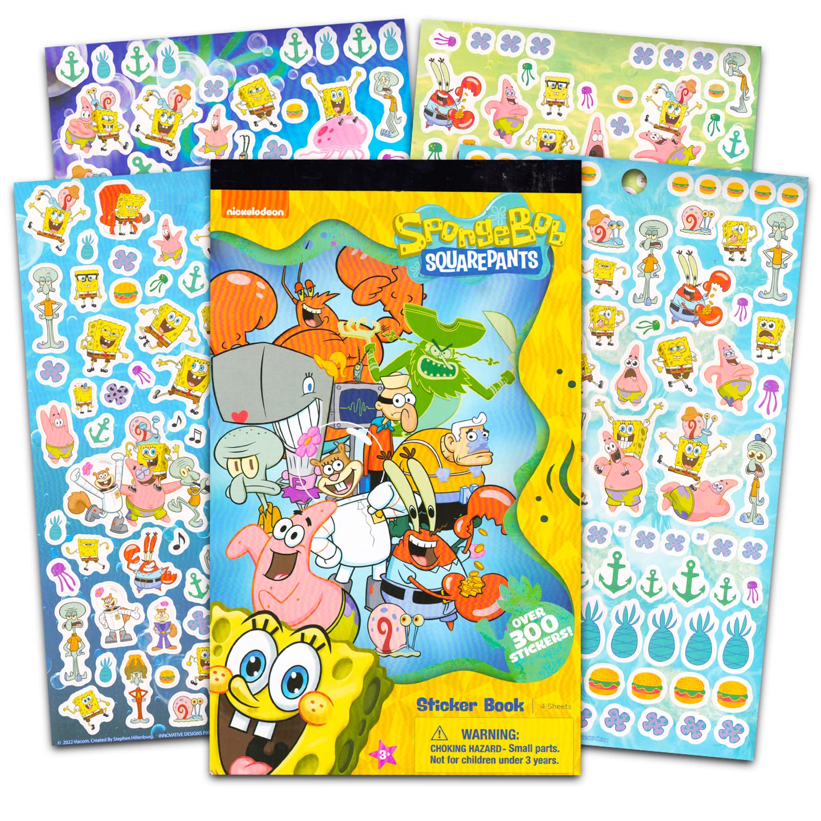 Spongebob Stickers Variety Pack - 575+ Fun Spongebob Squarepants Stickers for Kids & Toddlers - Perfect for Birthday Party Favors, Classroom Rewards, Scrapbooking & DIY Crafts (Assorted Designs)