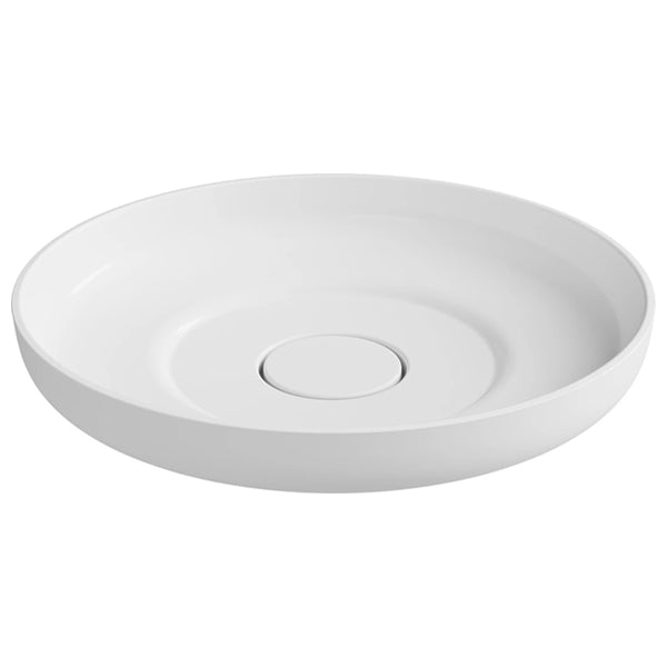 ADP Flume 400 x 400mm Modern Above Counter Bathroom Sink - Matte White Finish | Perfect for Contemporary Vanities & Powder Rooms