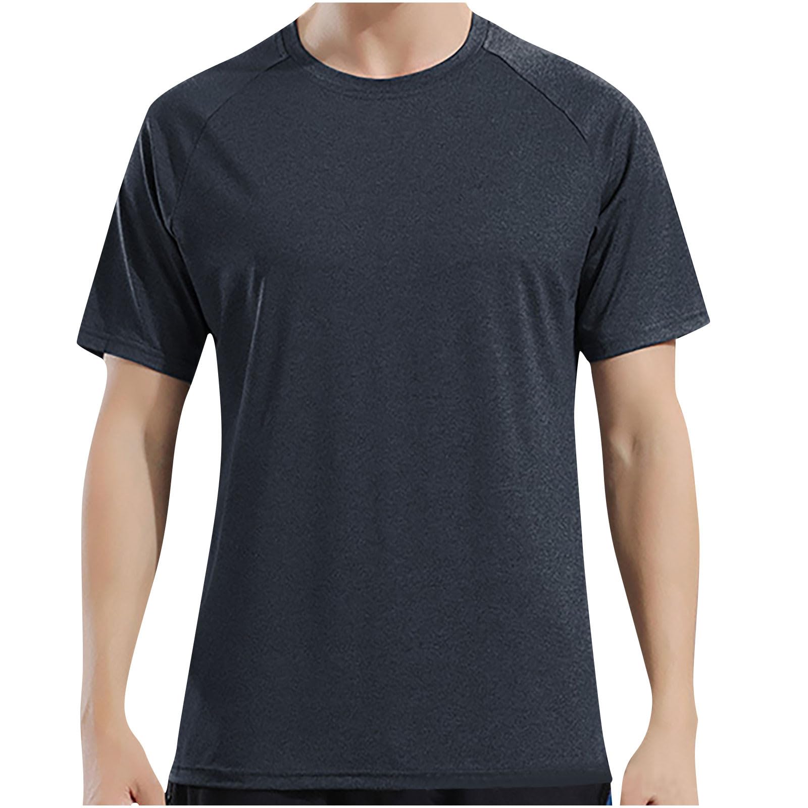 Men's Summer Short Sleeve Cotton T-Shirts - Solid Color Basic Tees for Casual Wear | Comfortable & Breathable Shirts for Dads & Guys | Perfect for Outdoor Activities, Beach Trips & Everyday Wear