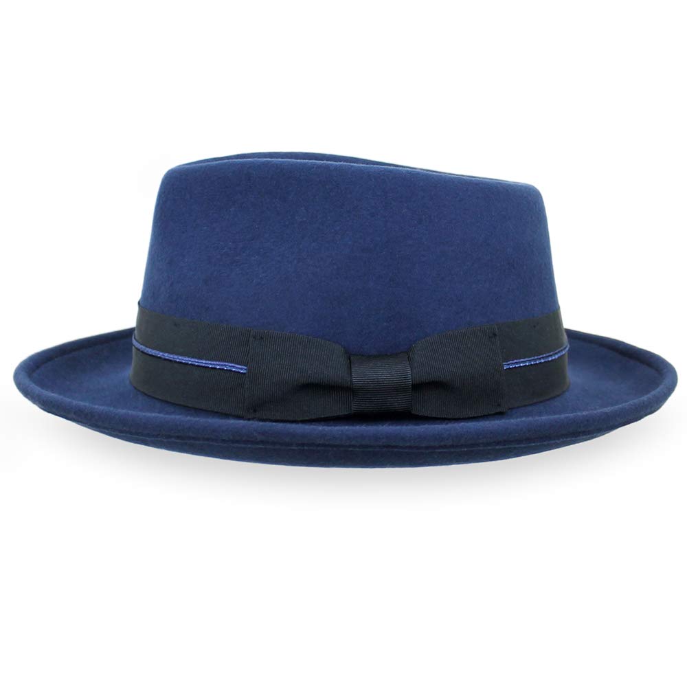 Wool Crushable Fedora Hat for Men - Black, Grey, Navy, Brown - Perfect for Outdoor & Dress Occasions