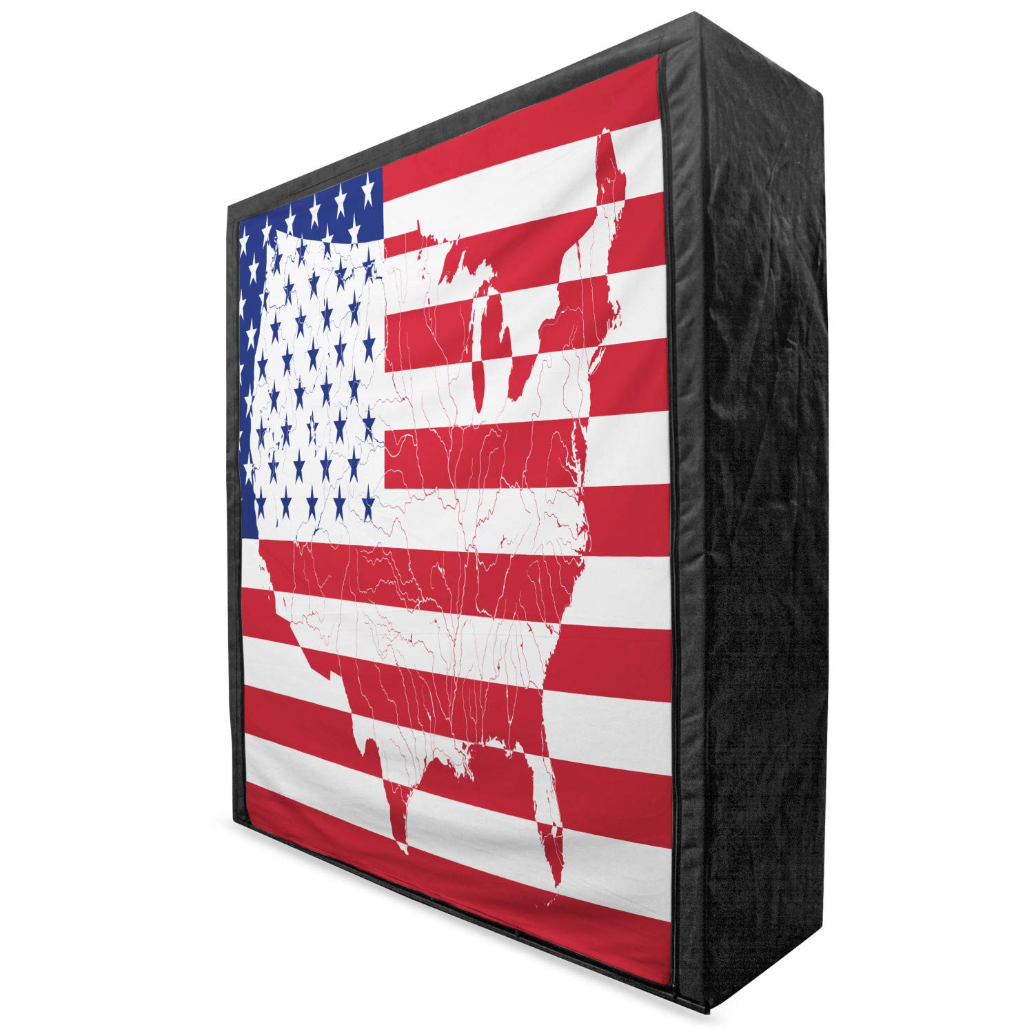Ambesonne American Flag Portable Fabric Wardrobe - USA Continent Shaped Flag Patriotic Design, 59