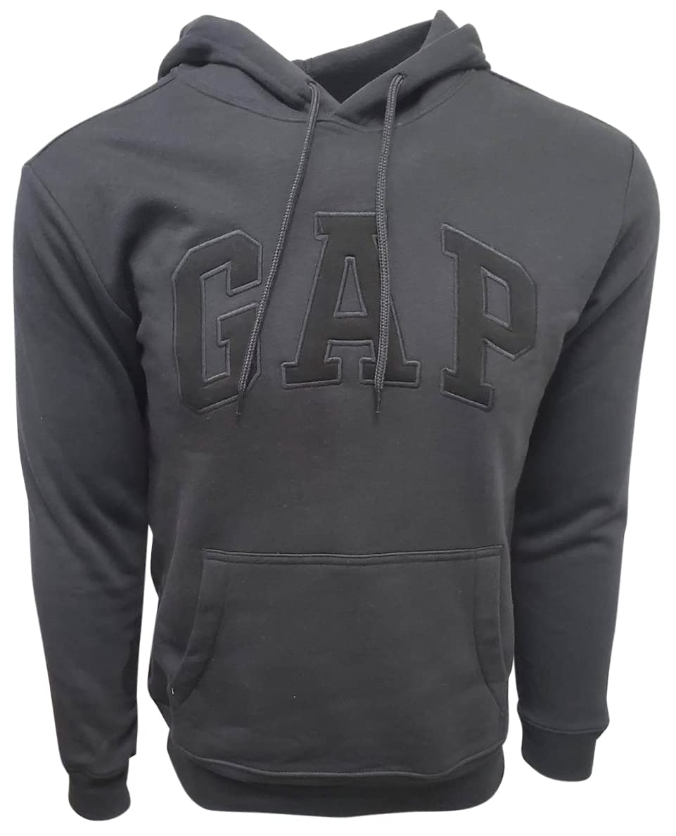 Gap Factory Men's Fleece Arch Logo Pullover Hoodie - Soft & Warm Casual Sweatshirt for Everyday Wear, Gym, and Outdoor Activities
