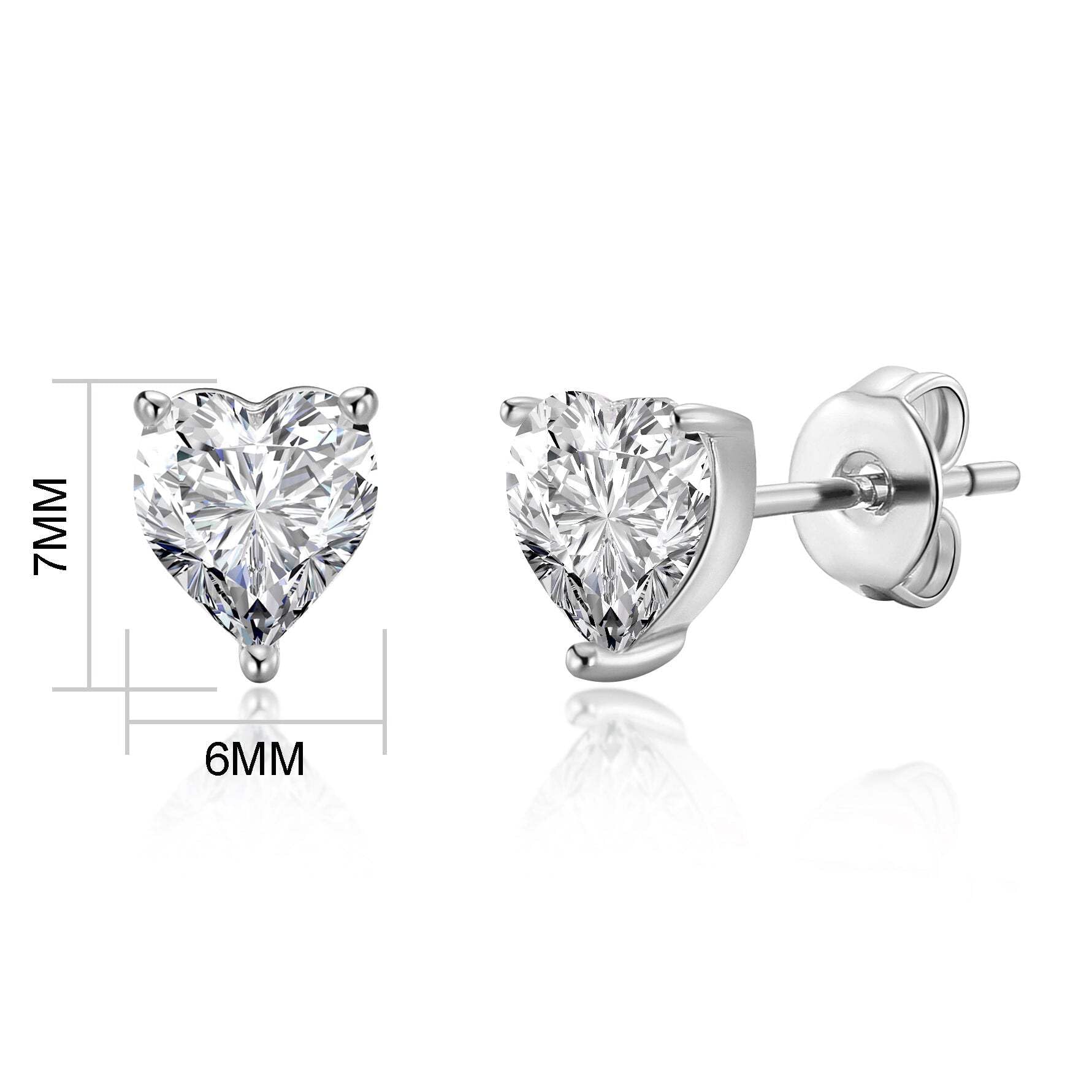 Philip Jones Sister Heart Earrings - Zirconia Crystal Jewelry Gift for Sisters