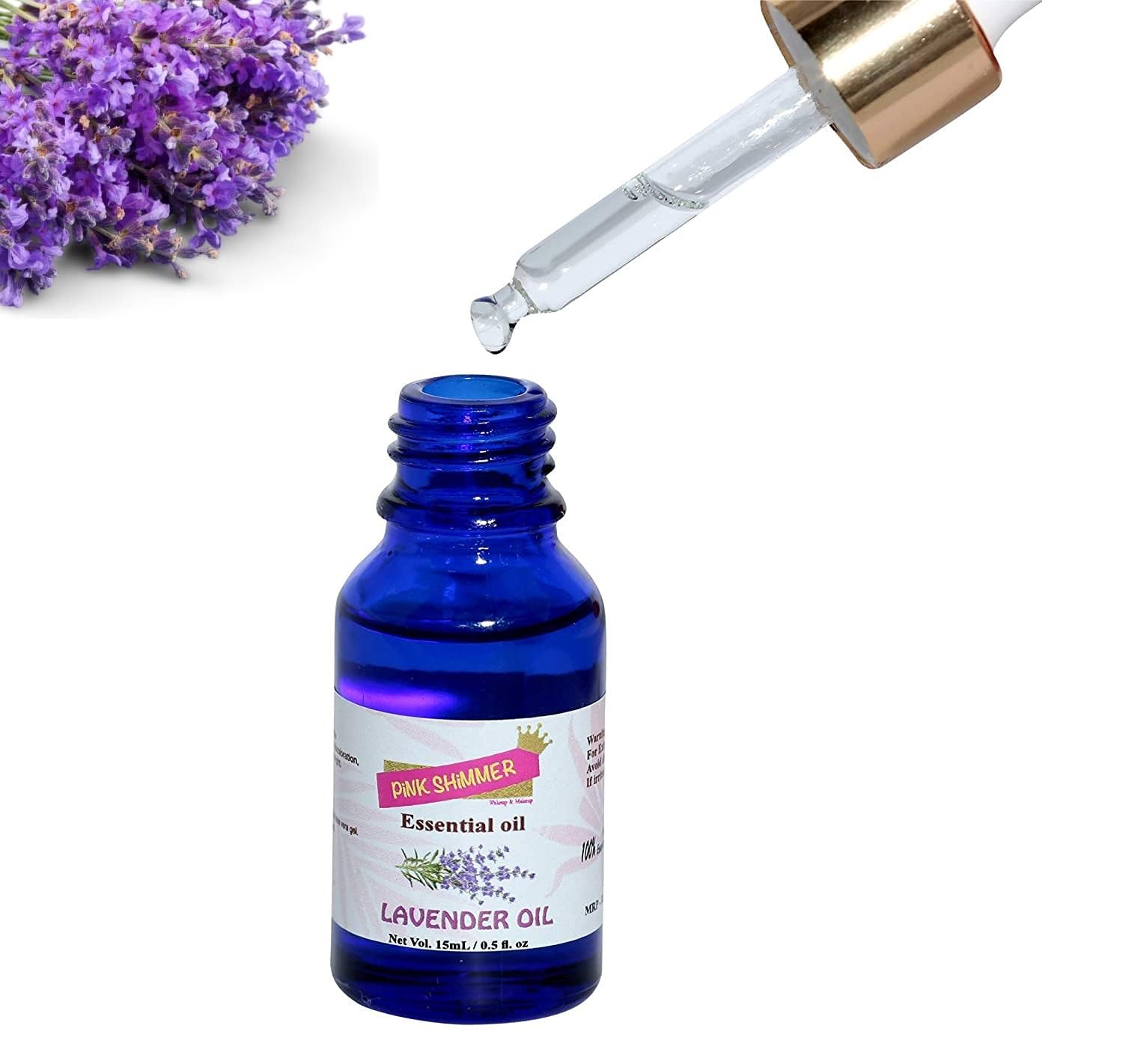Pink Shimmer Essential Oil for Face Acne & Pimple Treatment - 15ML Lavender Oil | Organic Skincare for Clear Skin | Perfect for Night Routine & Spot Treatment
