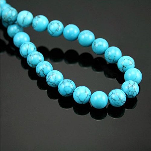 Natural Blue Round Turquoise Beads - 6MM Gemstone Jewelry Beads 40cm/Strand for DIY Bracelets, Necklaces & Crafting | Linsoir Beads
