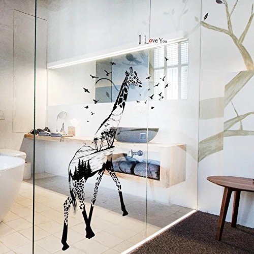 Removable Vinyl Wall Decal - Giraffe Nursery Wall Stickers for Baby Girls Room, Inspirational Quote Home Decor - Perfect for Nursery, Kids Bedroom & Playroom Decorations