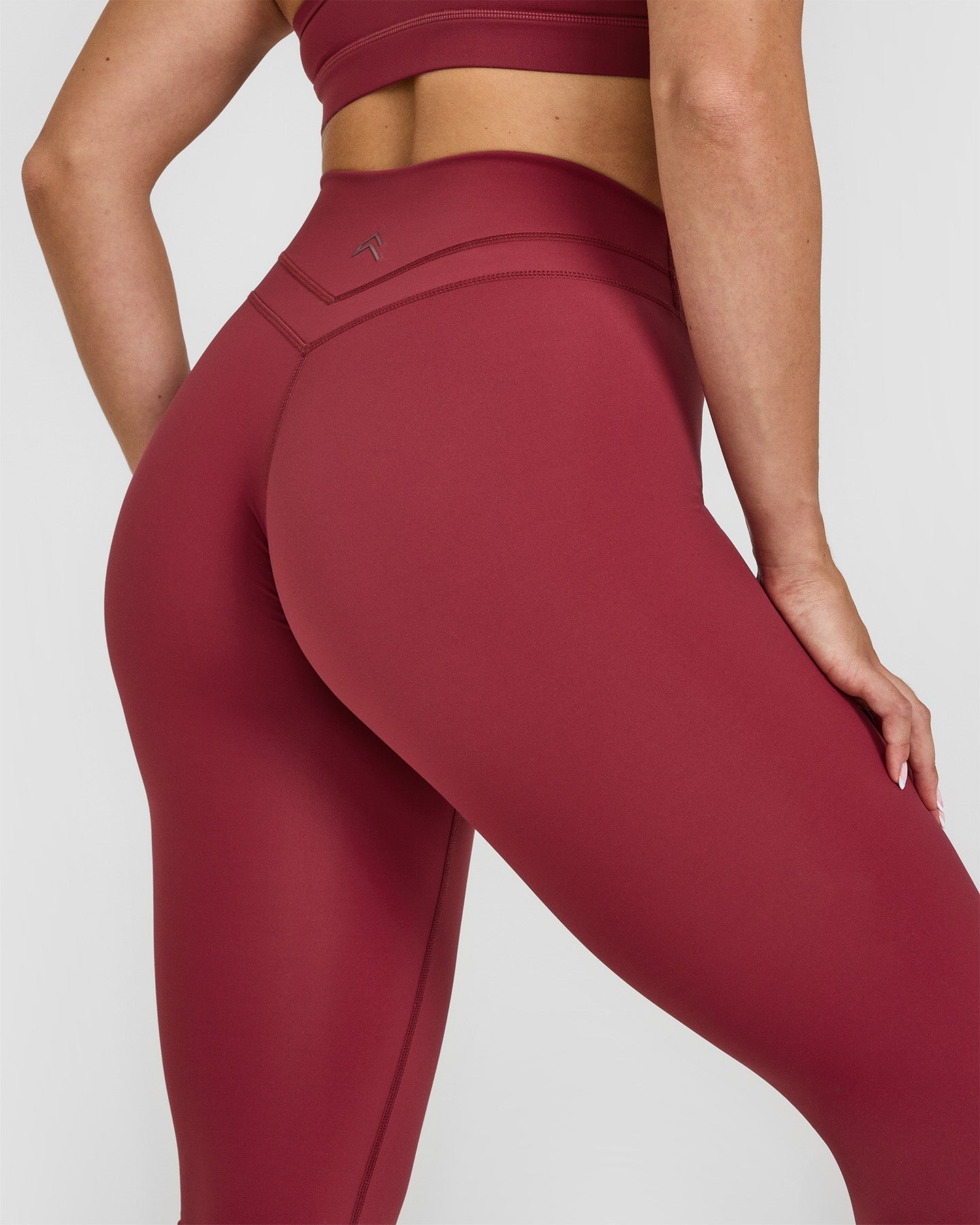 High Waisted Leggings for Women - Tummy Control Yoga Pants in Burnt Cherry Color - Perfect for Workout, Yoga & Everyday Wear