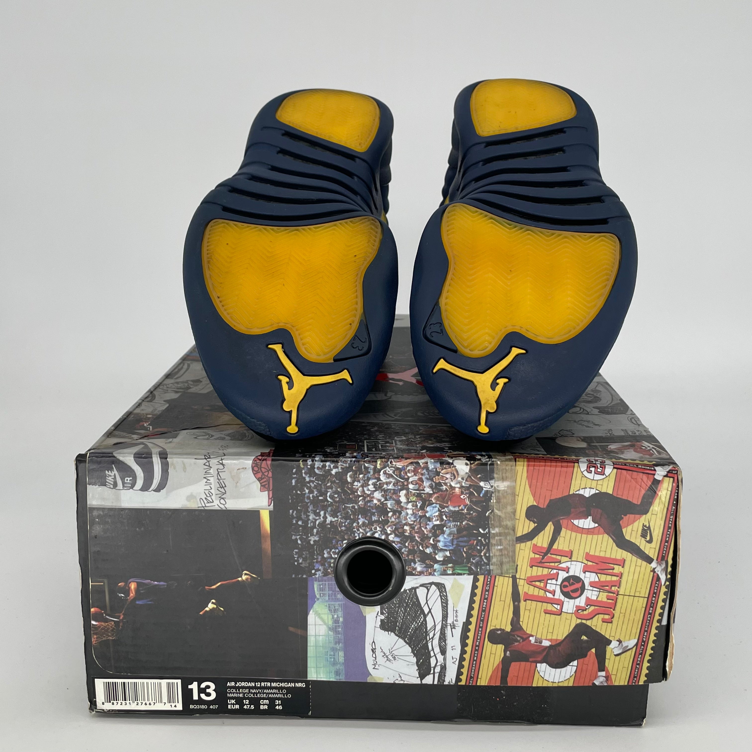 AIR JORDAN 12 Michigan Basketball Shoes Men's Size 13 - BQ3180-407 | Retro Sneakers for Basketball, Streetwear & Casual Outfits