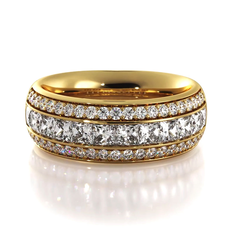 1.56 Carat Princess & Round Cut Diamond Wedding Band – Elegant Bridal Ring for Engagement, Anniversary & Special Occasions