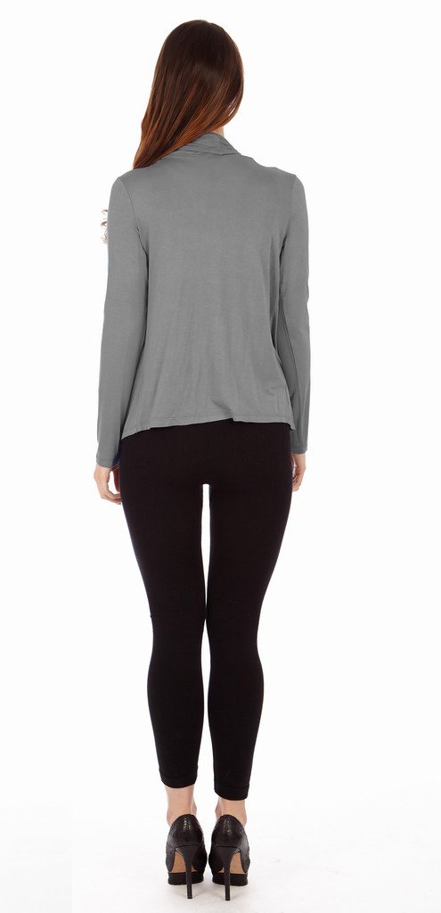 Dinamit Women's CRIS Cross Drape Front Pullover Cardigan Sweater - Soft Knit Wrap Open Front Long Sleeve Cover Up for Casual Outfits, Office Wear & Layering