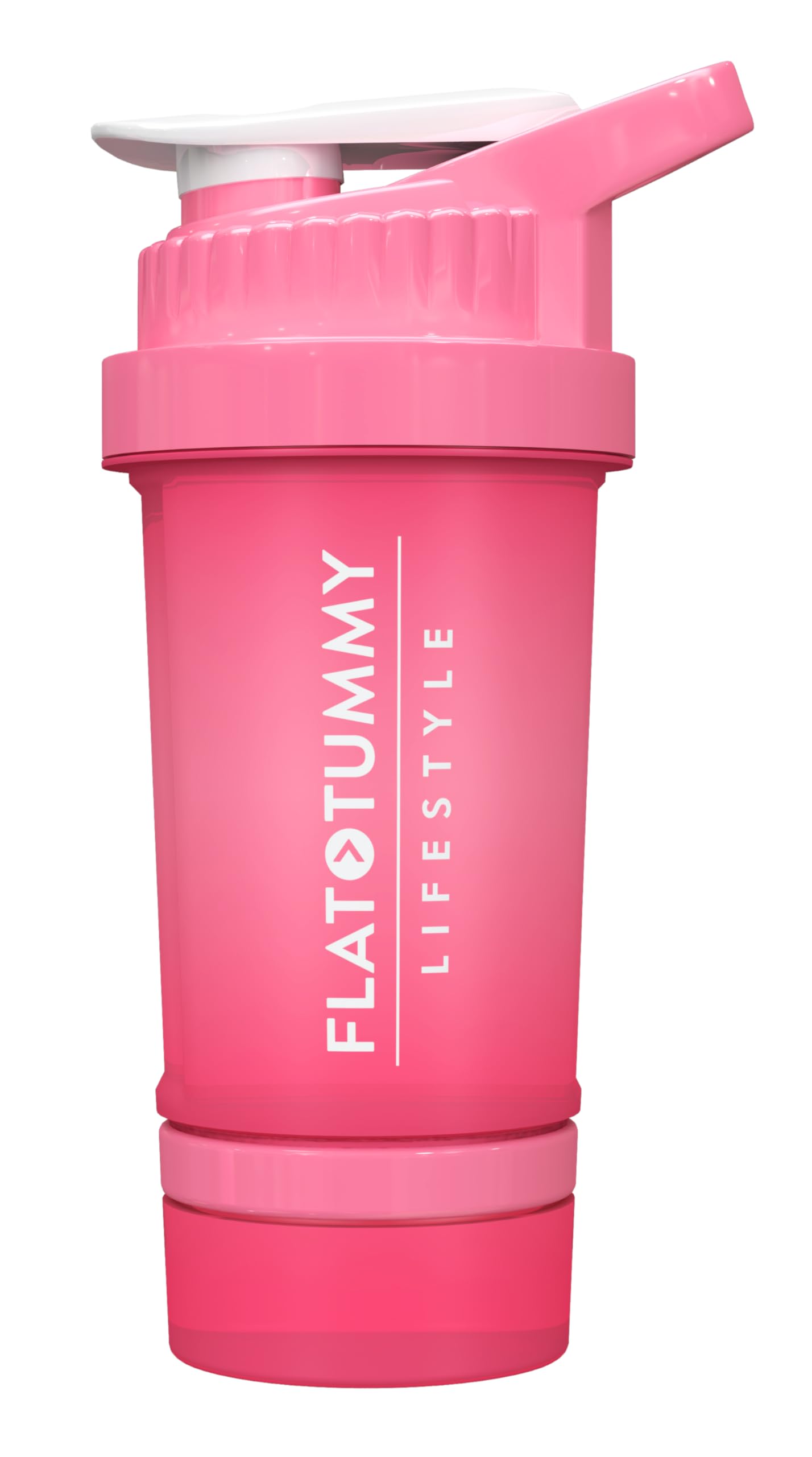 20oz Pink Protein Shaker Bottle with Storage Compartment & Mixing Ball - Leakproof Workout Shaker for Women - Perfect for Gym, Pre-Workout & Post-Workout Protein Drinks