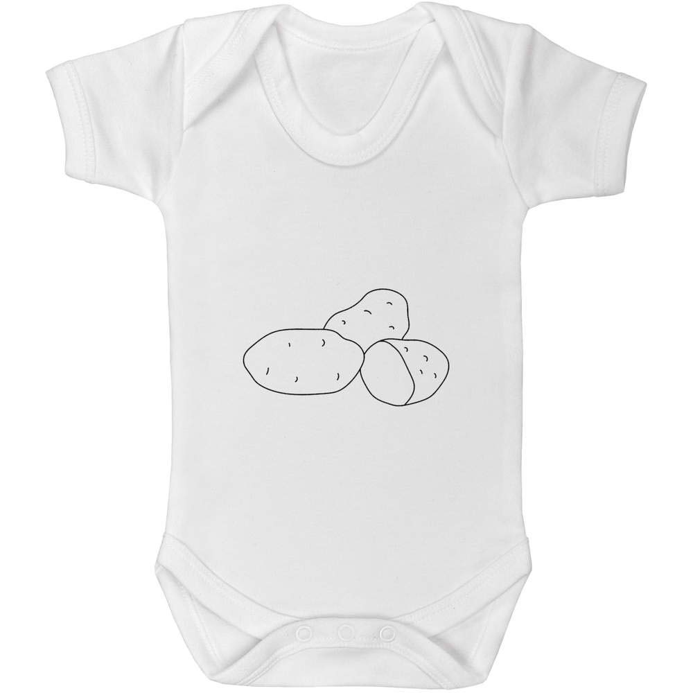 Azeeda 0-3 Month Baby Bodysuit - Soft Cotton Onesie with Adorable Potato Print for Newborns & Infants | Perfect for Playtime, Photo Shoots & Everyday Wear (GR00050110)