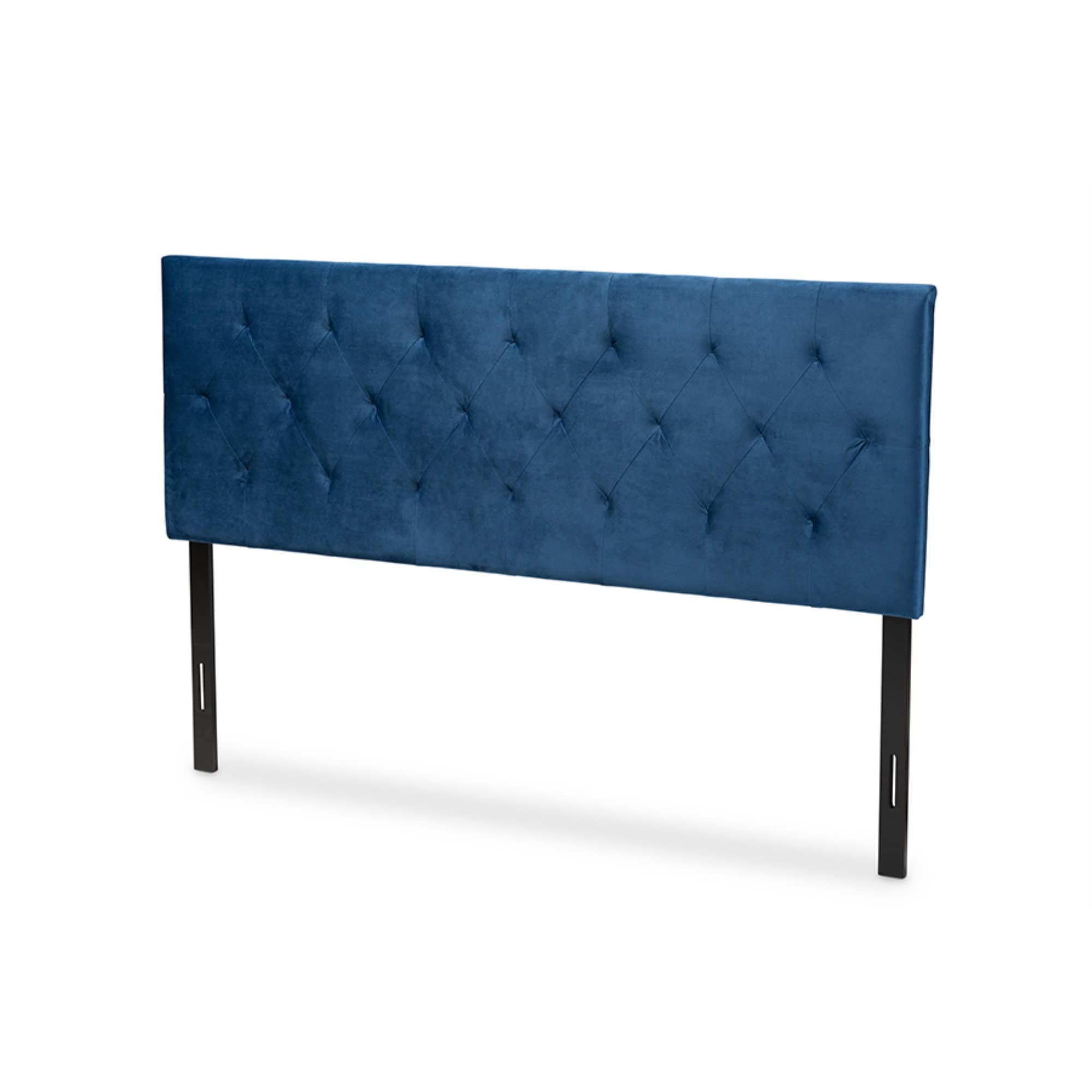 Baxton Studio Felix Navy Blue Velvet Fabric Upholstered Full Size Headboard - Luxurious Bedroom Decor for Master & Guest Rooms