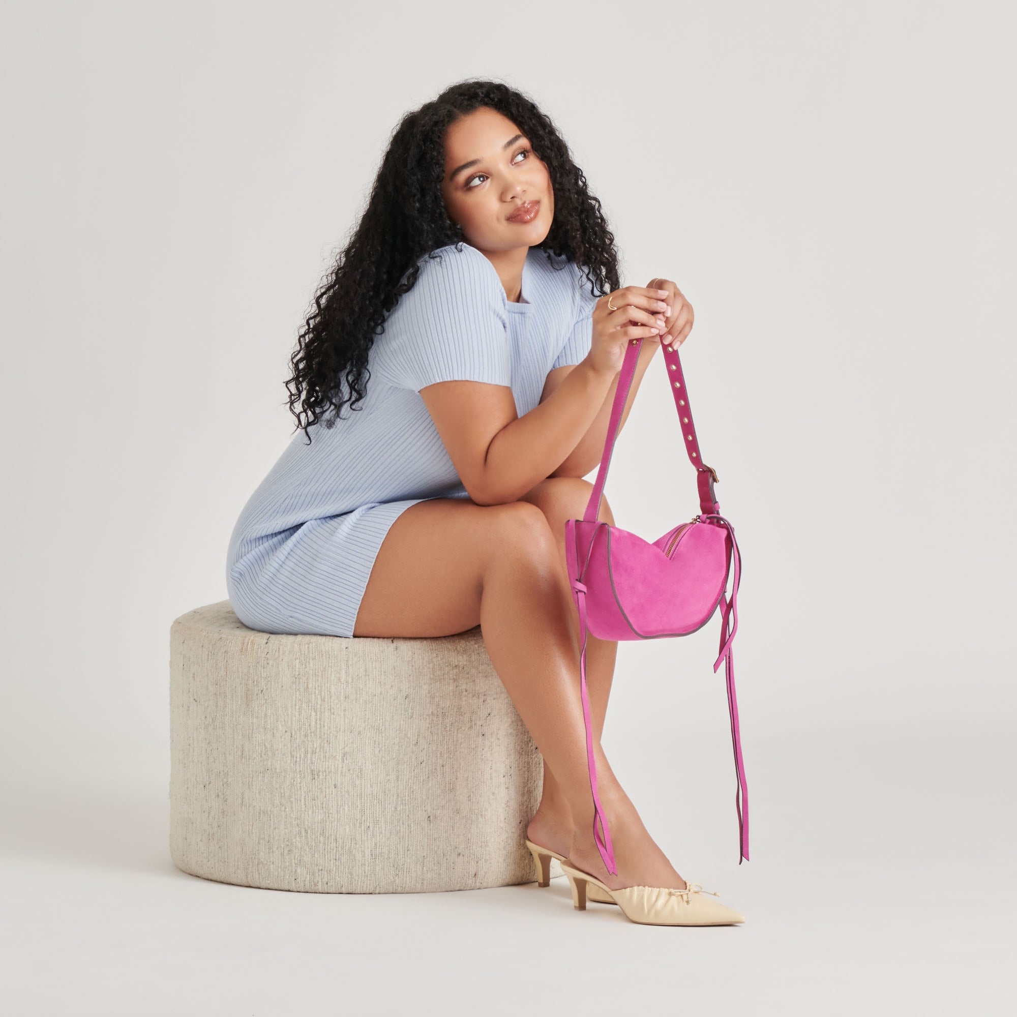 VERONA Shoulder Bag for Women - Genuine Suede Handbag in Magenta - Perfect for Work, Travel & Everyday Use