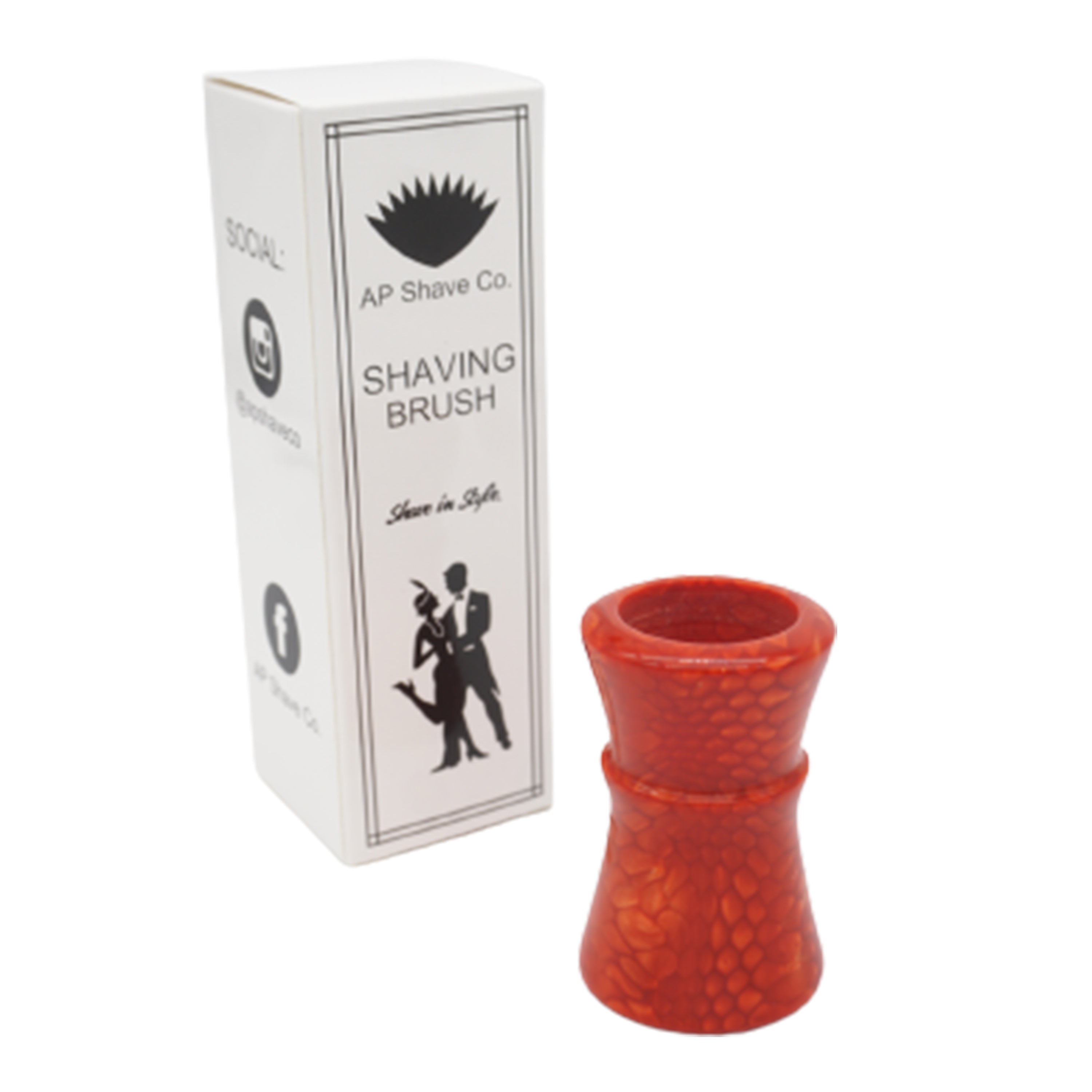 Premium Red Snakeskin Handcrafted Shaving Brush Handle - Fits 24mm & 26mm Knots - Perfect for Wet Shaving & Grooming Gifts for Men