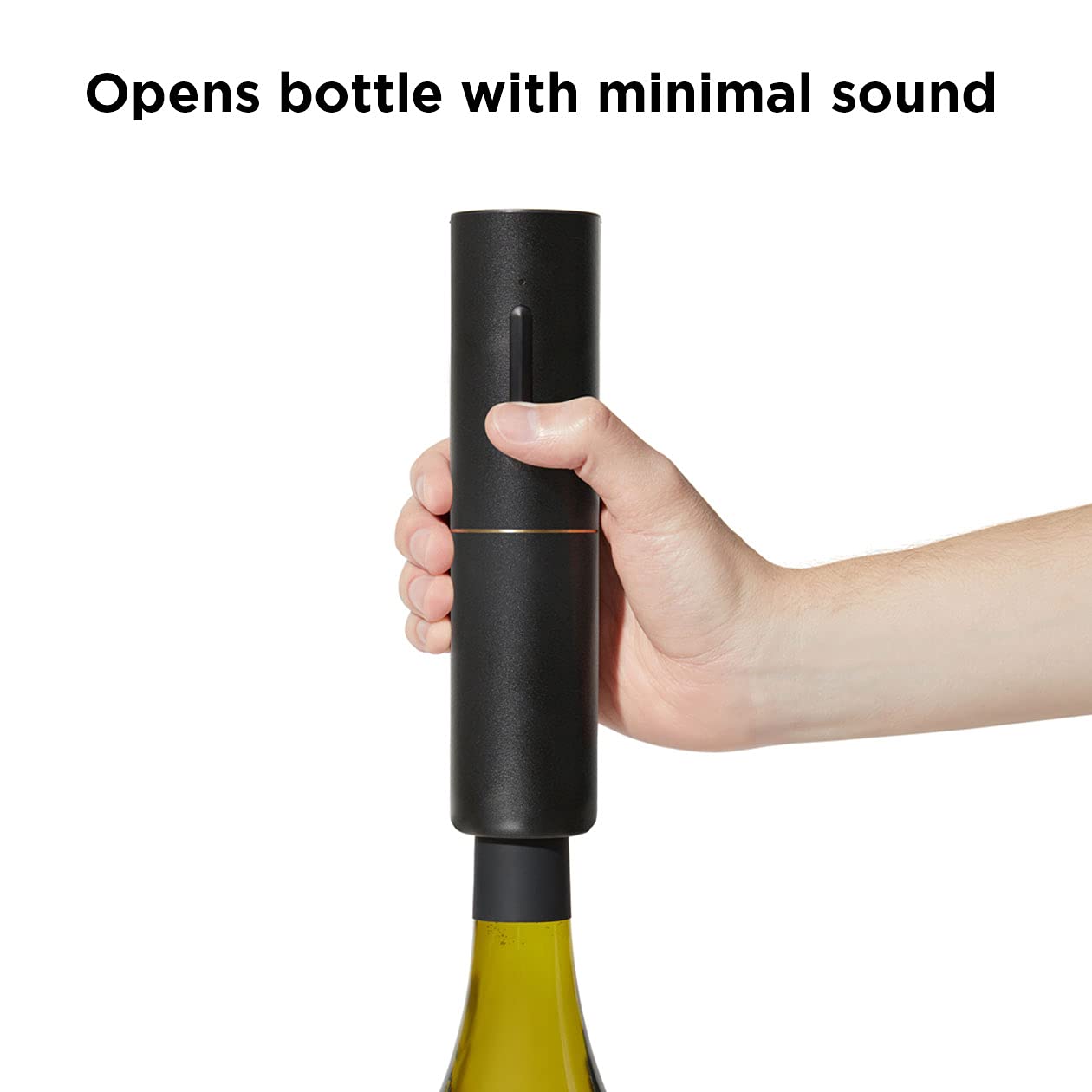 Premium Electric Wine Opener with Foil Cutter & Marble Charging Base - Automatic Corkscrew for Easy Bottle Opening - Perfect for Dinner Parties, Wine Tasting & Home Bars (Black)