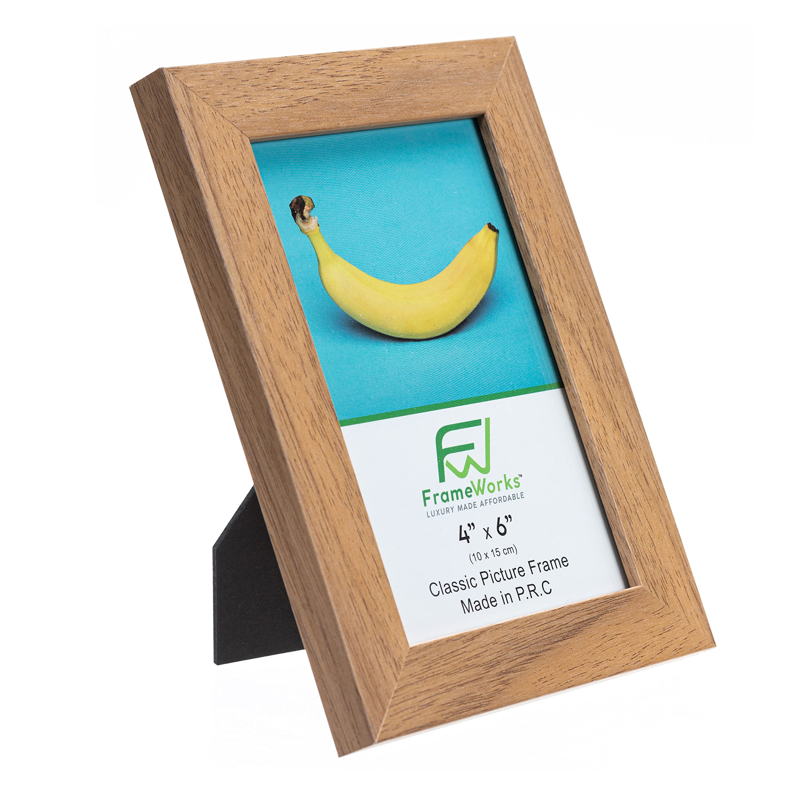 4x6 Classic Wooden Picture Frames with Tempered Glass - Golden Oak - 6 Pack | Wall & Tabletop Display for Family Photos, Artwork, and Home Decor