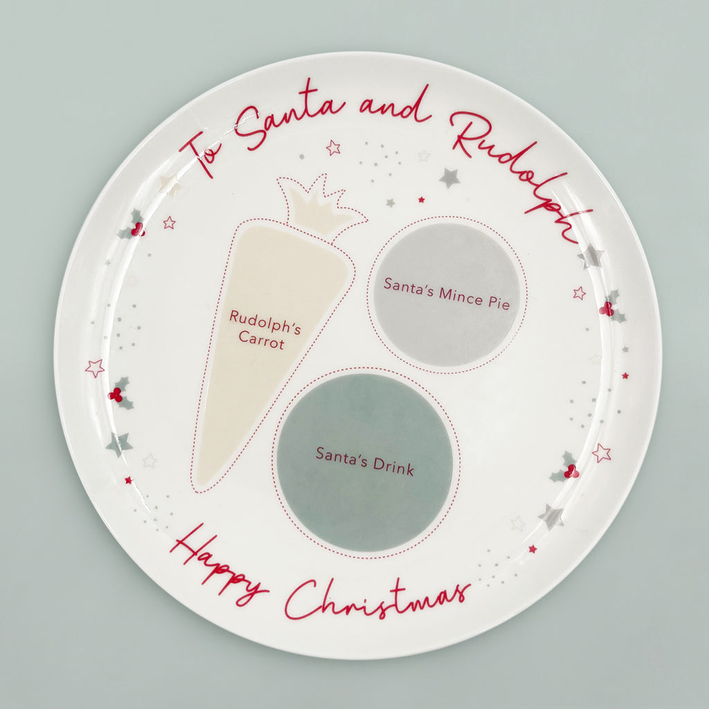 Santa's Christmas Eve Plate - Personalized Ceramic Plate for Cookies & Milk - Perfect for Holiday Traditions & Christmas Eve Celebrations
