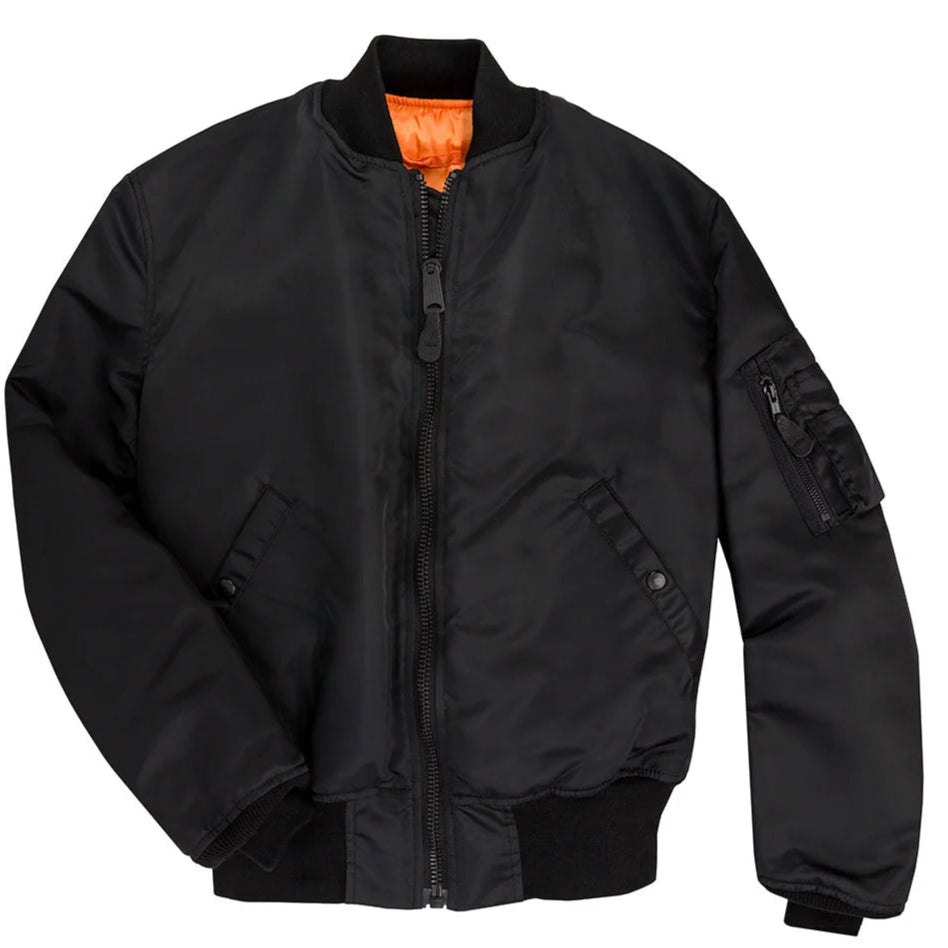 Cockpit USA Men's MA-1 Nylon Satin Bomber Flight Jacket - Classic Aviator Style for Casual Wear & Outdoor Adventures