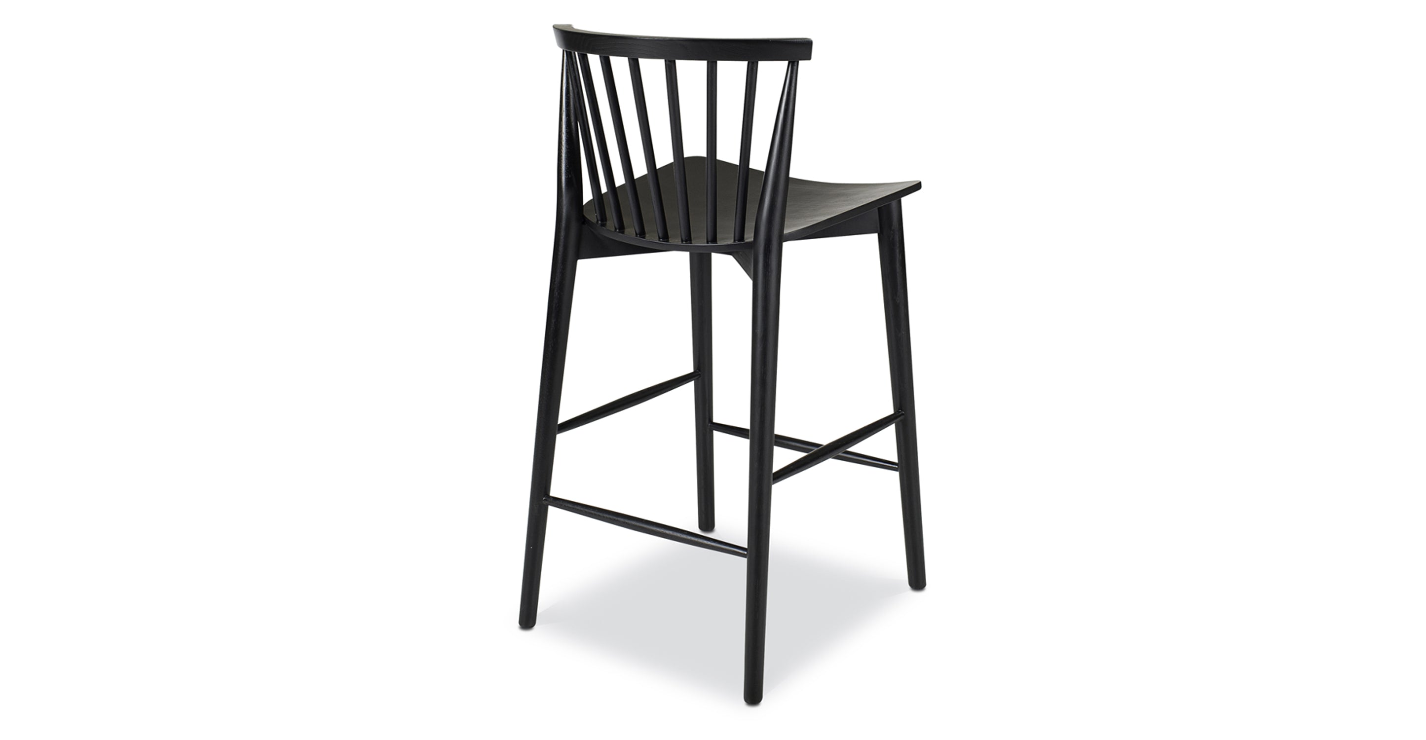 Ligna Wooden Counter Stool - 24 Inch Bar Height Stool with Backrest, Modern Kitchen Island Stool for Dining & Breakfast Nook - Perfect for Home, Cafe, and Restaurant Use
