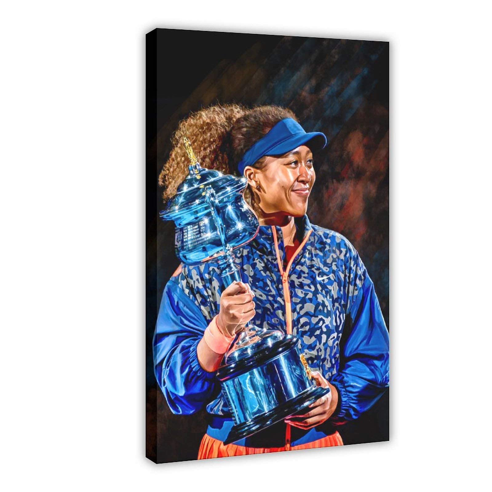 Naomi Osaka Tennis Wall Posters - 3 Piece Canvas Wall Art Decor for Living Room, Bedroom, Office - 12x18 Inch (30x45cm) Framed Paintings - Perfect for Sports Fans & Home Decoration