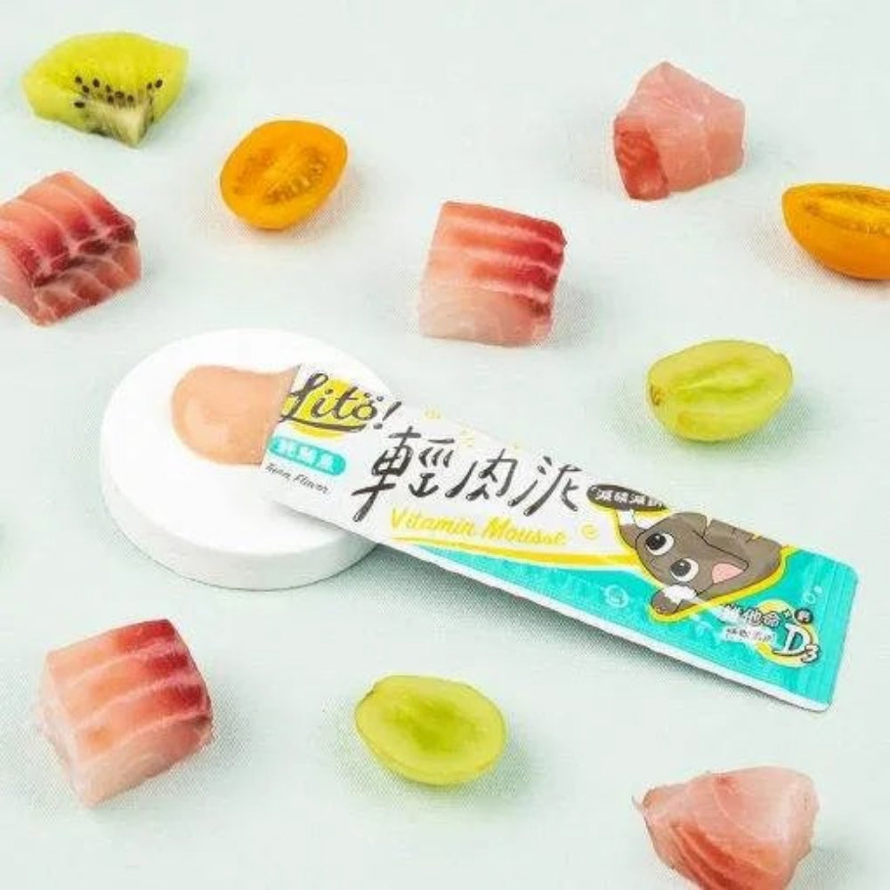 Pure Tuna with Vitamin D3 Mousse for Dogs & Cats - High Protein Wet Food for Puppy, Kitten & Senior Pets - Perfect for Mealtime, Training Treats & Weight Management