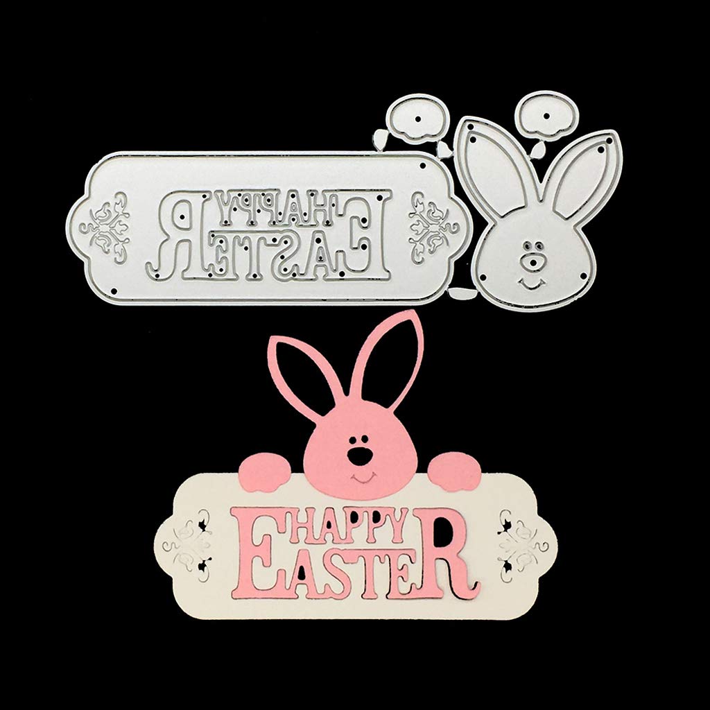 Yunestry Easter Rabbit Metal Cutting Dies - DIY Scrapbooking, Card Making, Paper Embossing Crafts - Perfect for Easter Decorations, Greeting Cards & Album Embellishments
