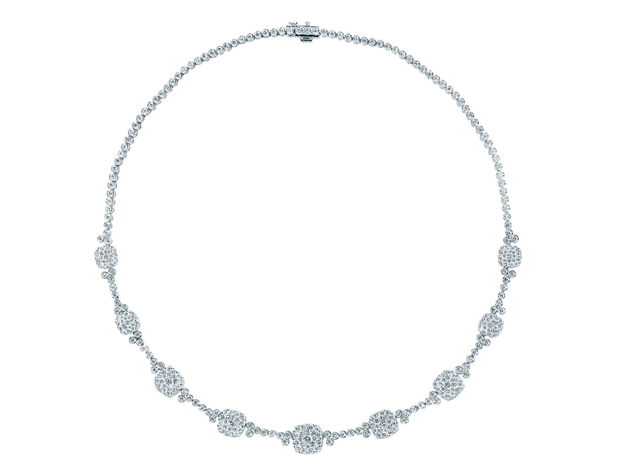 18K White Gold Pressure Resistant Cushion Cut Diamond Necklace for Women - Elegant Jewelry Gift for Anniversary, Wedding & Special Occasions