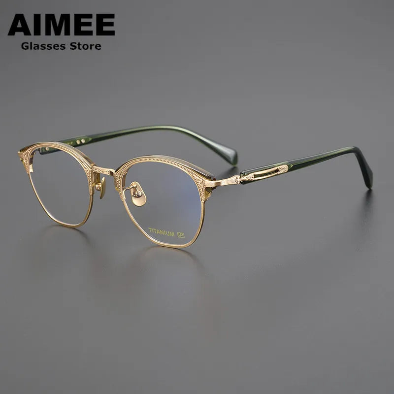 Stylish Aimee Unisex Square Titanium Acetate Eyeglasses 5051 - Lightweight & Durable Frame for Work, Reading & Fashion